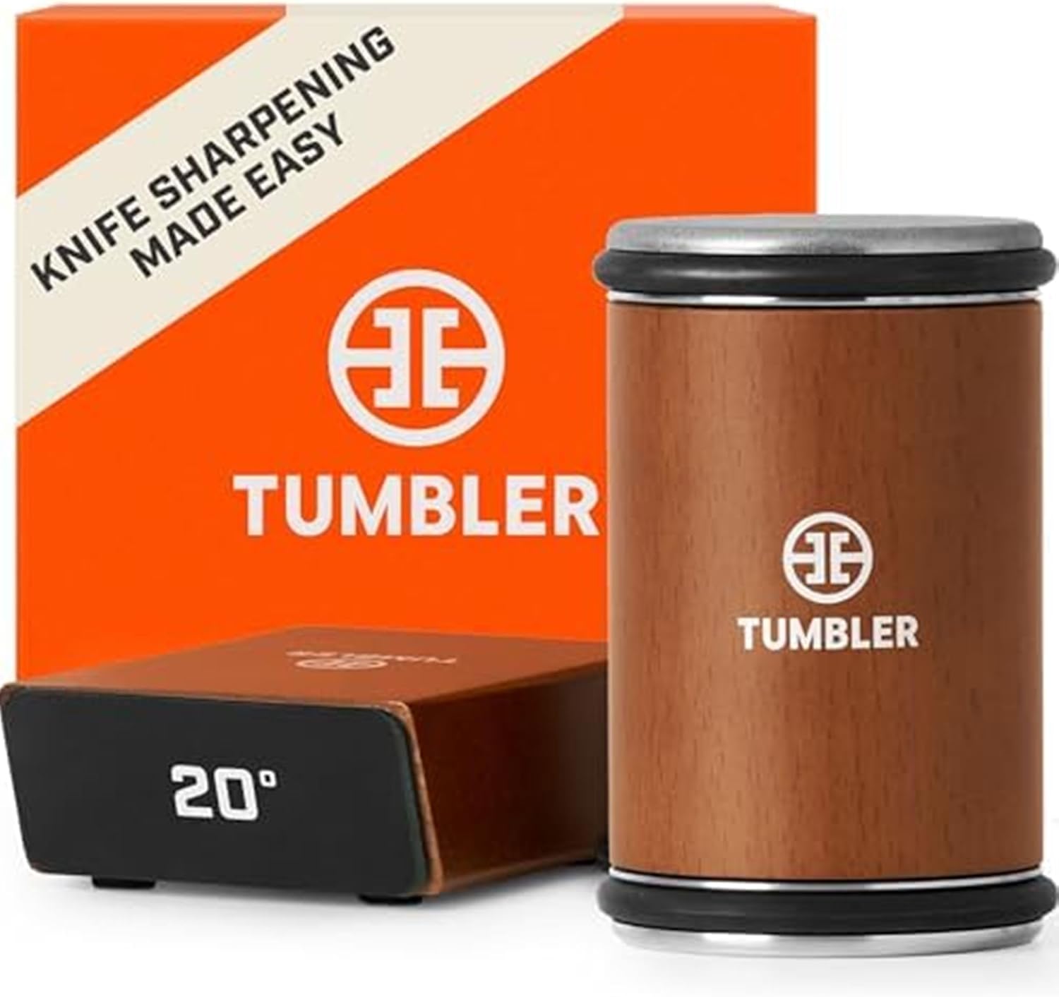 The Original Tumbler Rolling Knife Sharpener™ - Knife Sharpening Made Easy - Knife Sharpener Tool for Kitchen, Outdoor & Utility Knives - 15 & 20° Angles - Ultimate Gift for Father's Day
