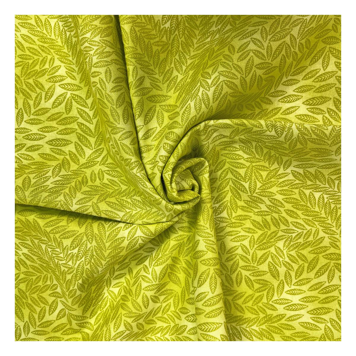 Lime Cotton Textured Leaf Blender Fabric?by the Metre