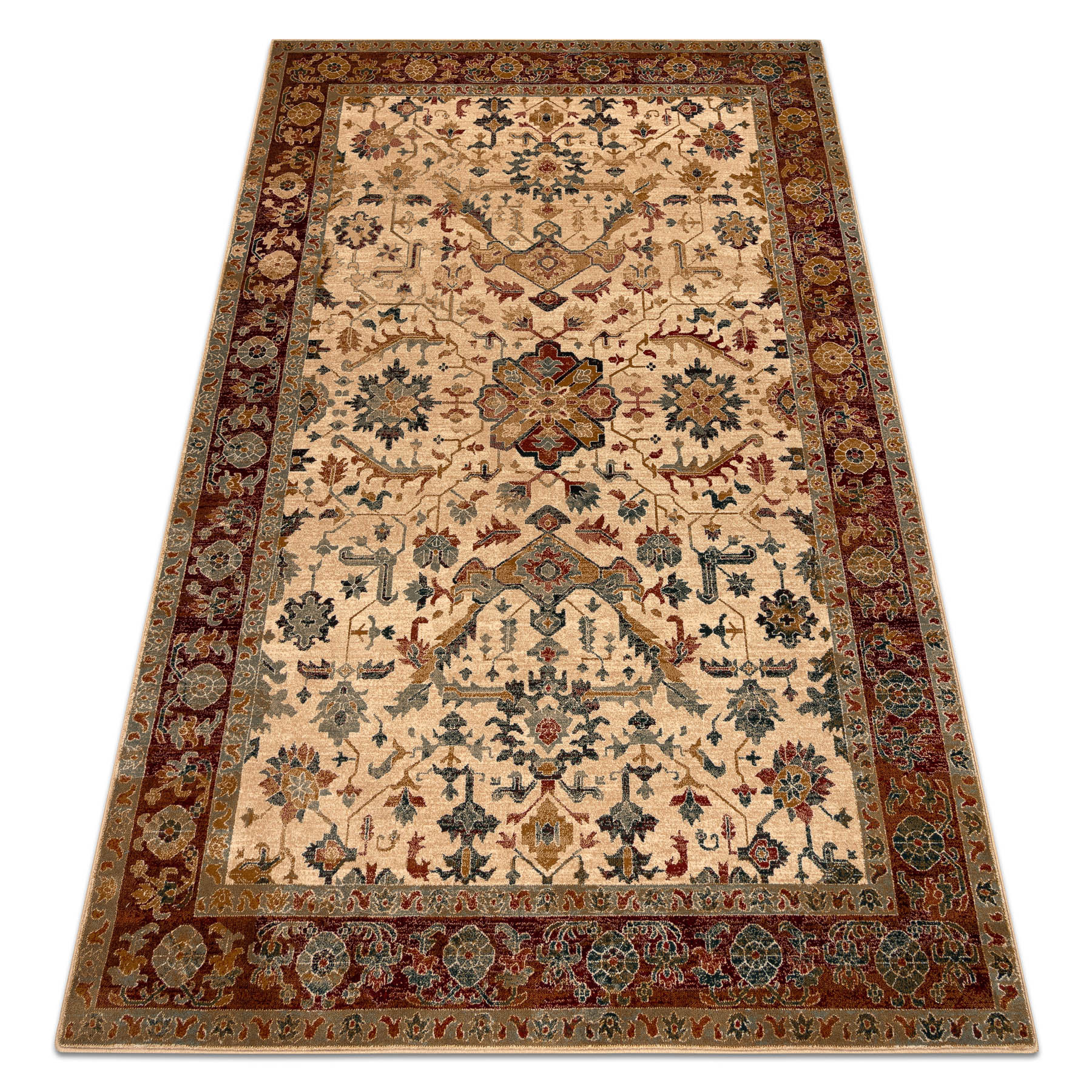 Dywan wełniany POLONIA VERANO Ornament, ramka jasny rubin 170x235 cm