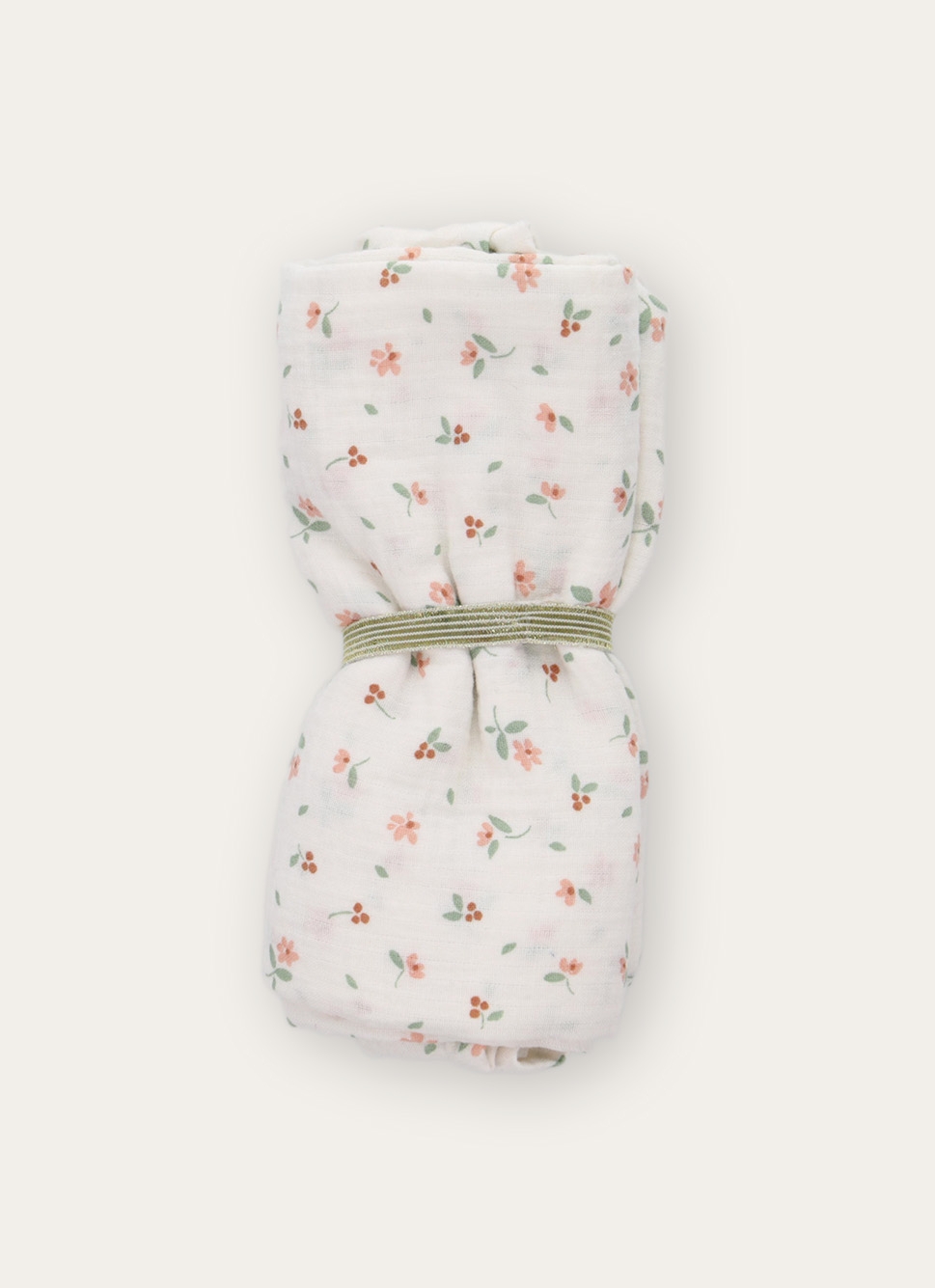 LANGE PETITES FLEURS EN GAZE DE COTON ÉCRU