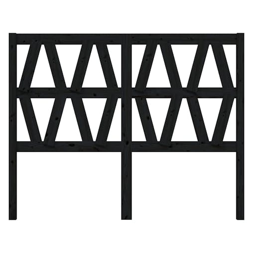 NNEVL Bed Headboard Black 141x4x100 cm Solid Wood Pine