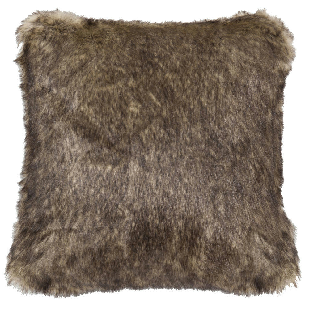 Shefford - Coussin imitation fourrure marron 45x45