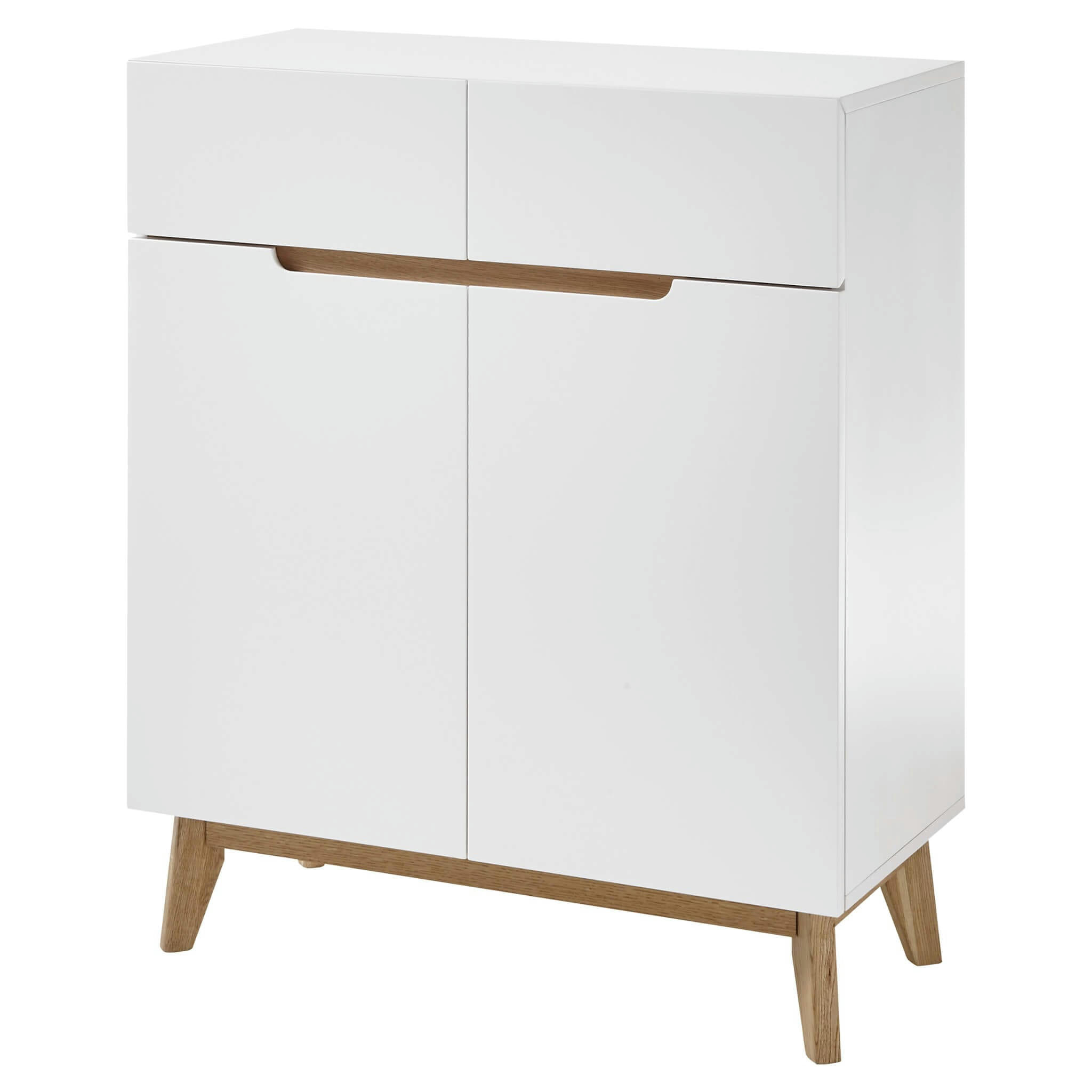 - Commode 4 tiroirs 2 portes blanc
