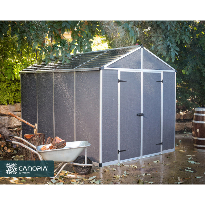 Abri de jardin en résine Rubicon gris 2,37 x 3,03 x 2,35 m CANOPIA