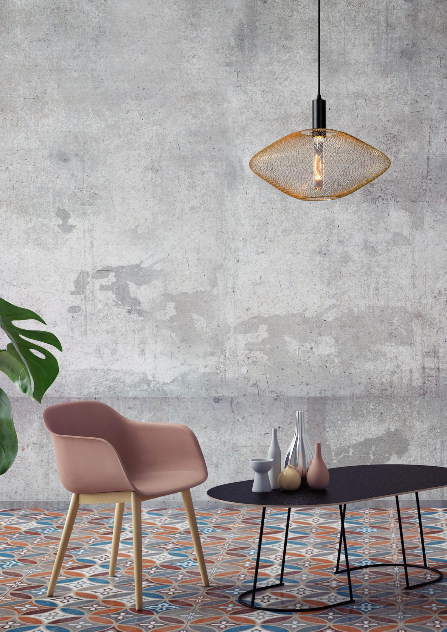 Lucide MESH Hanglamp - Mat Goud   Messing