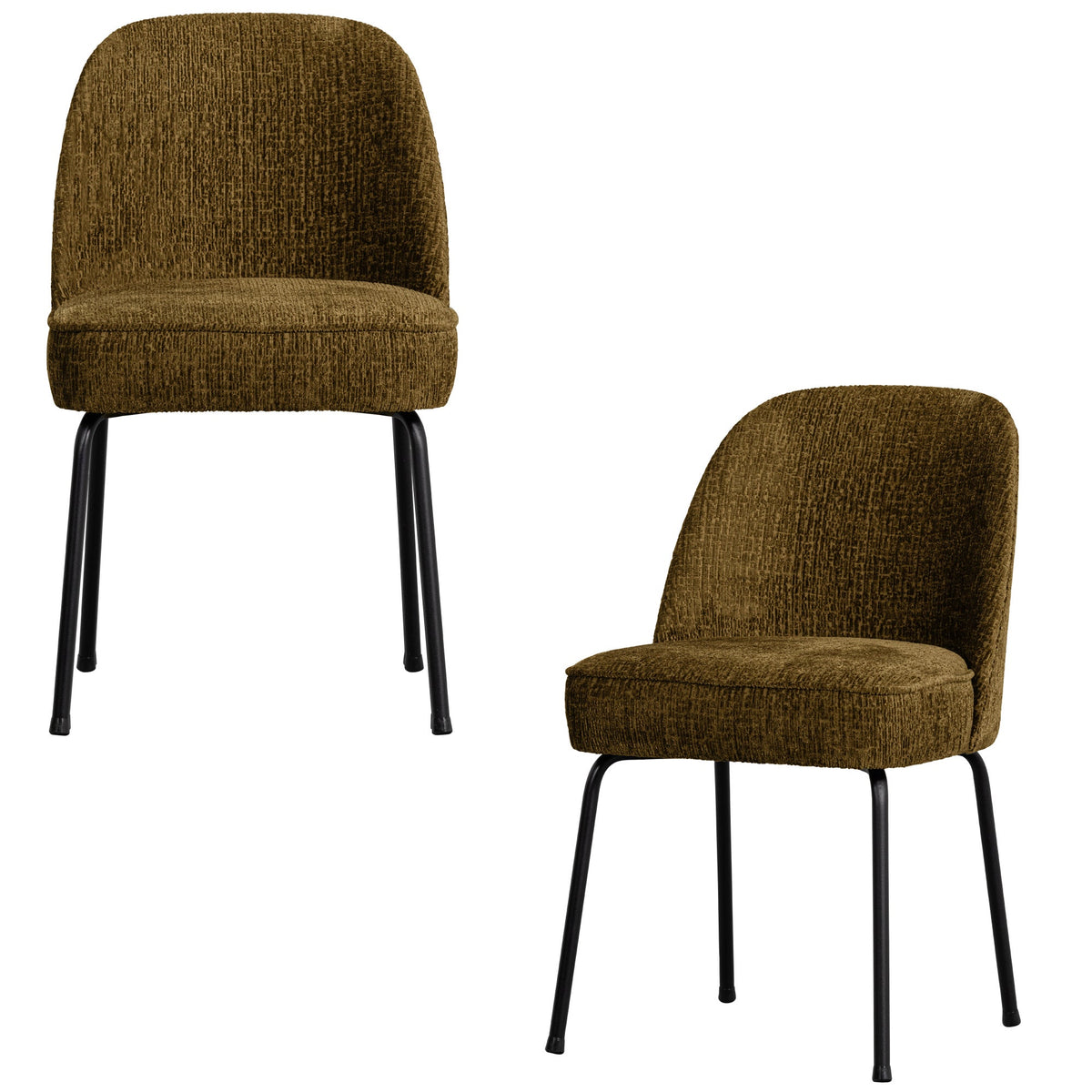 WOOOD eetkamerstoelen Vogue - Velvet - Brass - Set van 2