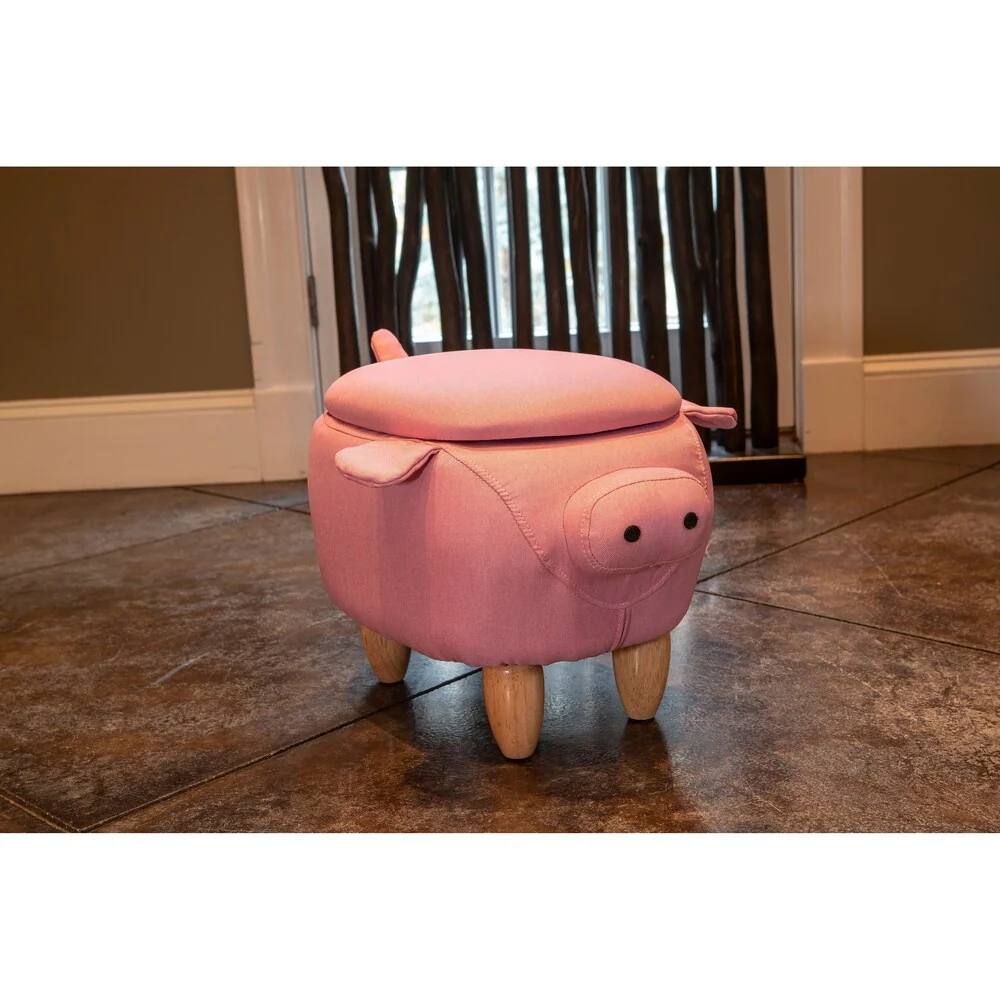 Pink Pig Storage Stool
