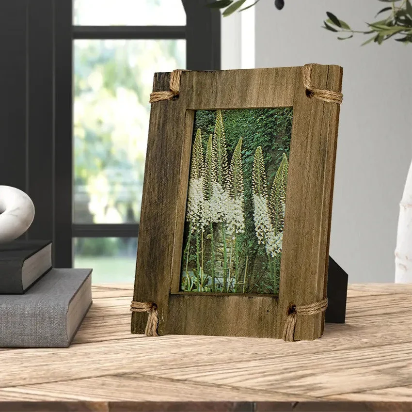 5x7 Wooden Picture Frames | Custom Distressed Photo Frames | Rustic Looking Wood Frames For Table Top or Wall Display