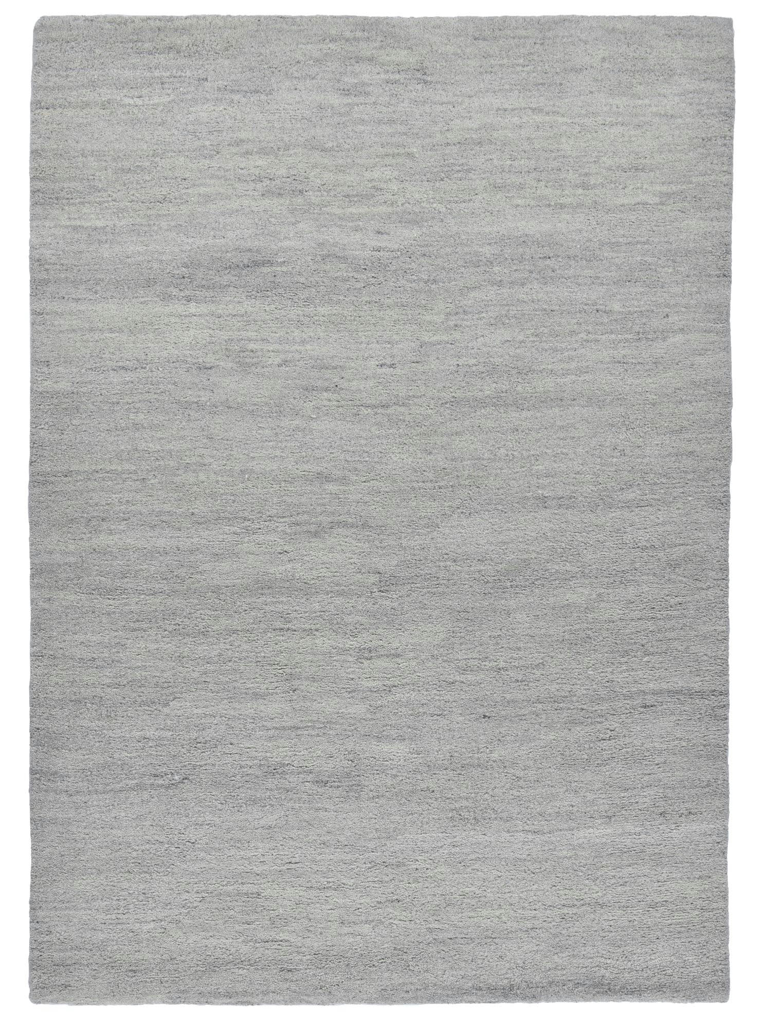 HADJ - Tapis berbère marocain noué main en laine - gris 140x200 cm
