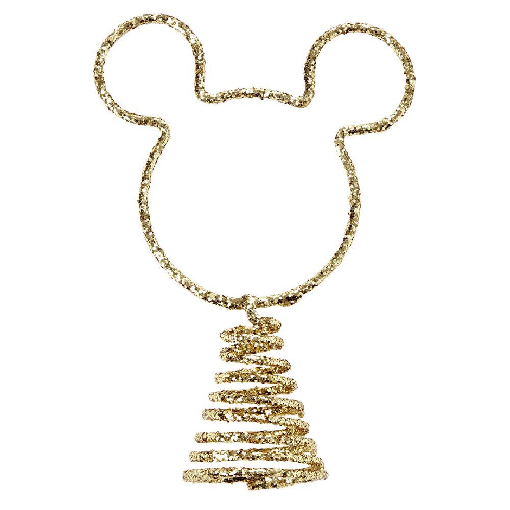 Cimier tête de sapin No&euml;l Disney forme Mickey doré pailleté H15cm