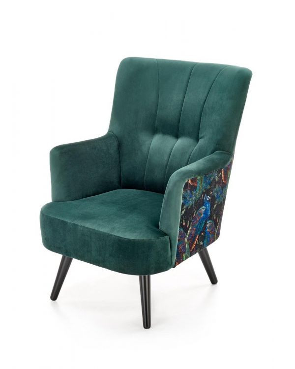 Fotel do salonu PAGONI VELVET ciemnozielony