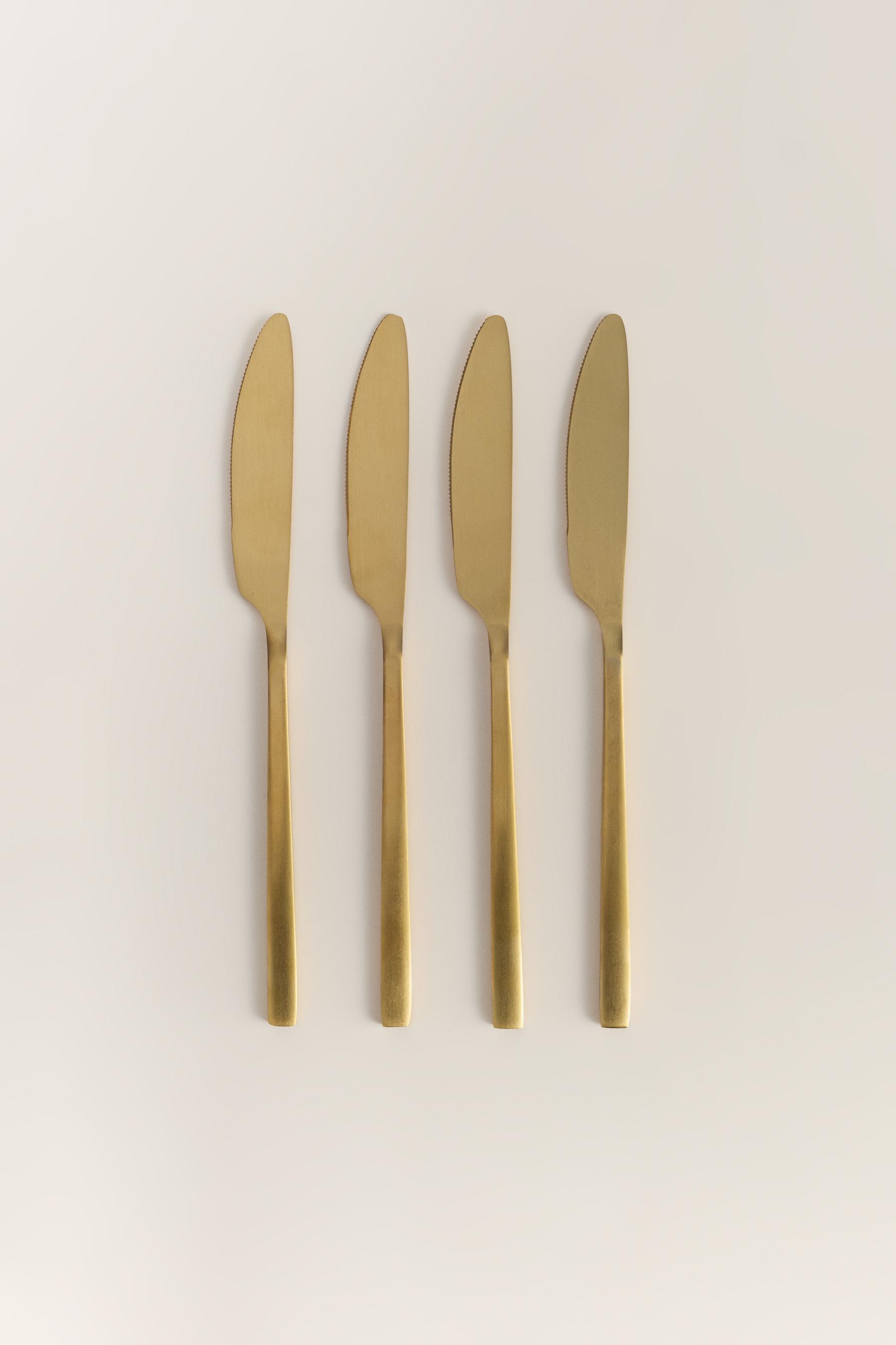 Pack 4 cuchillos dorados