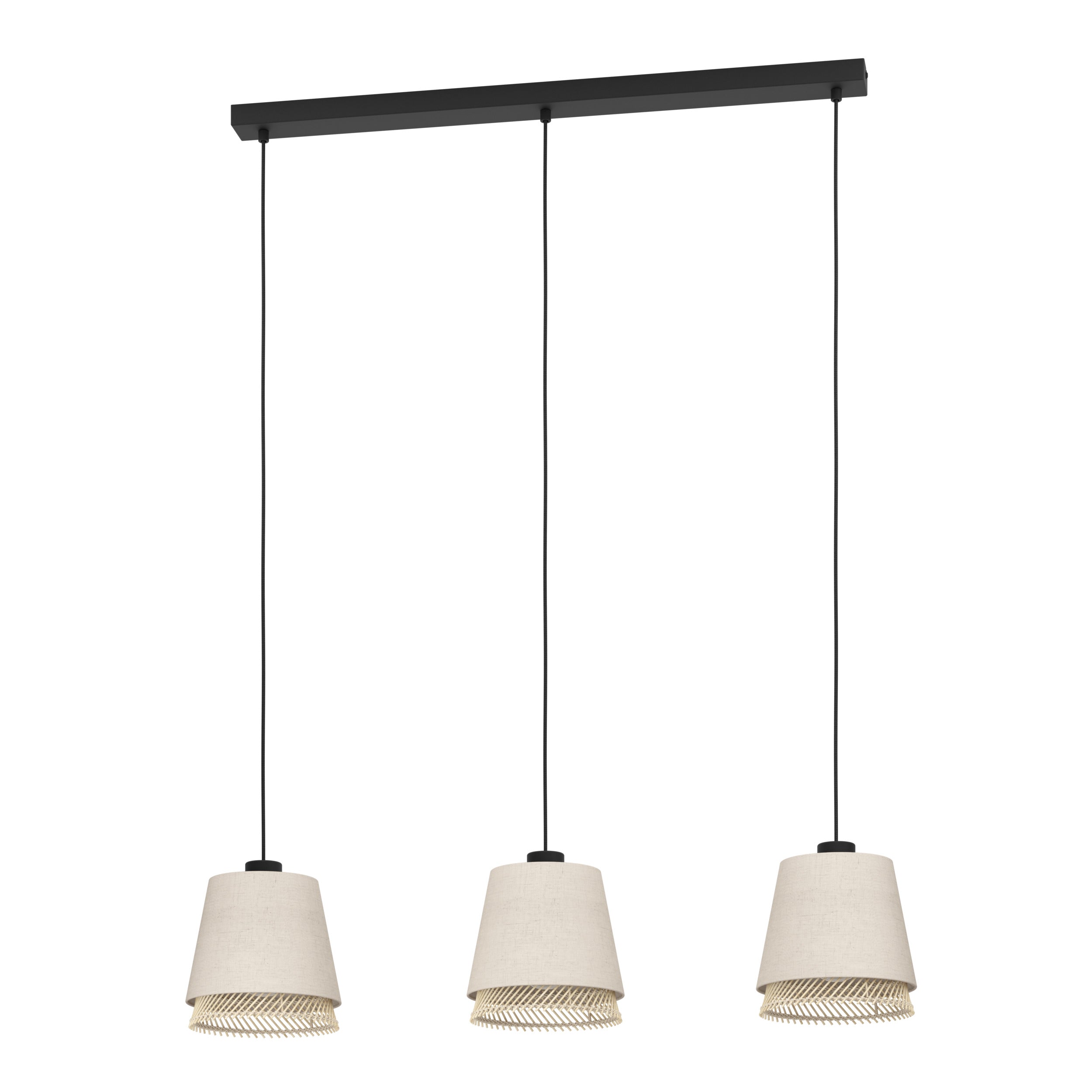 EGLO hanglamp Tabley - e27 - 89 cm - natuur/bruin/zwart - textiel