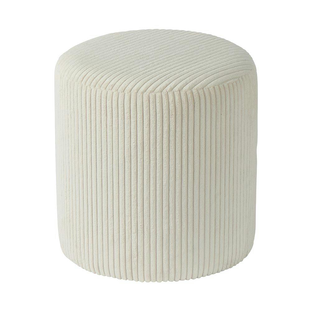 Pouf rond velours côtelé blanc (lot de 2) MALMOE