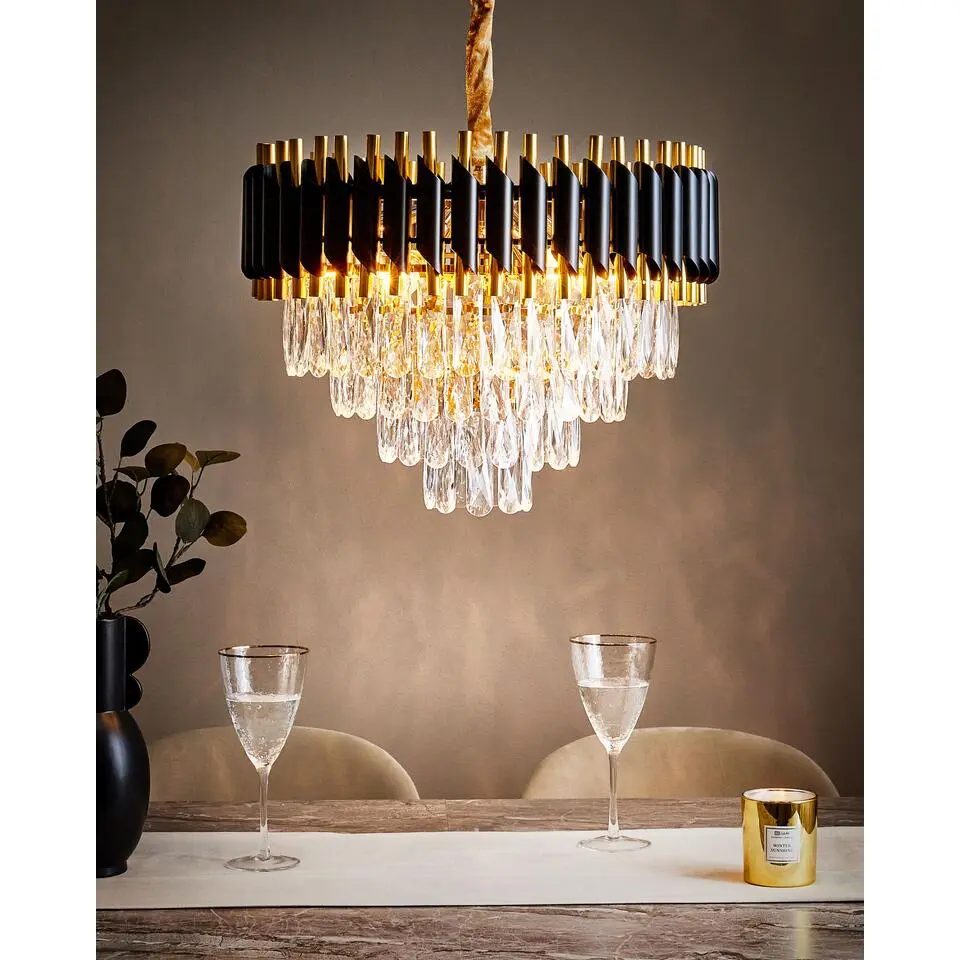 ABELLAS - Kroonluchter - Goud/Zwart - Metaal