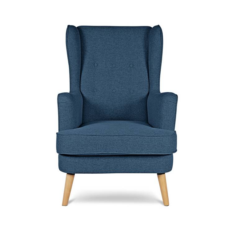 Habitat Callie Self Assembly Velvet Armchair - Petrol Blue