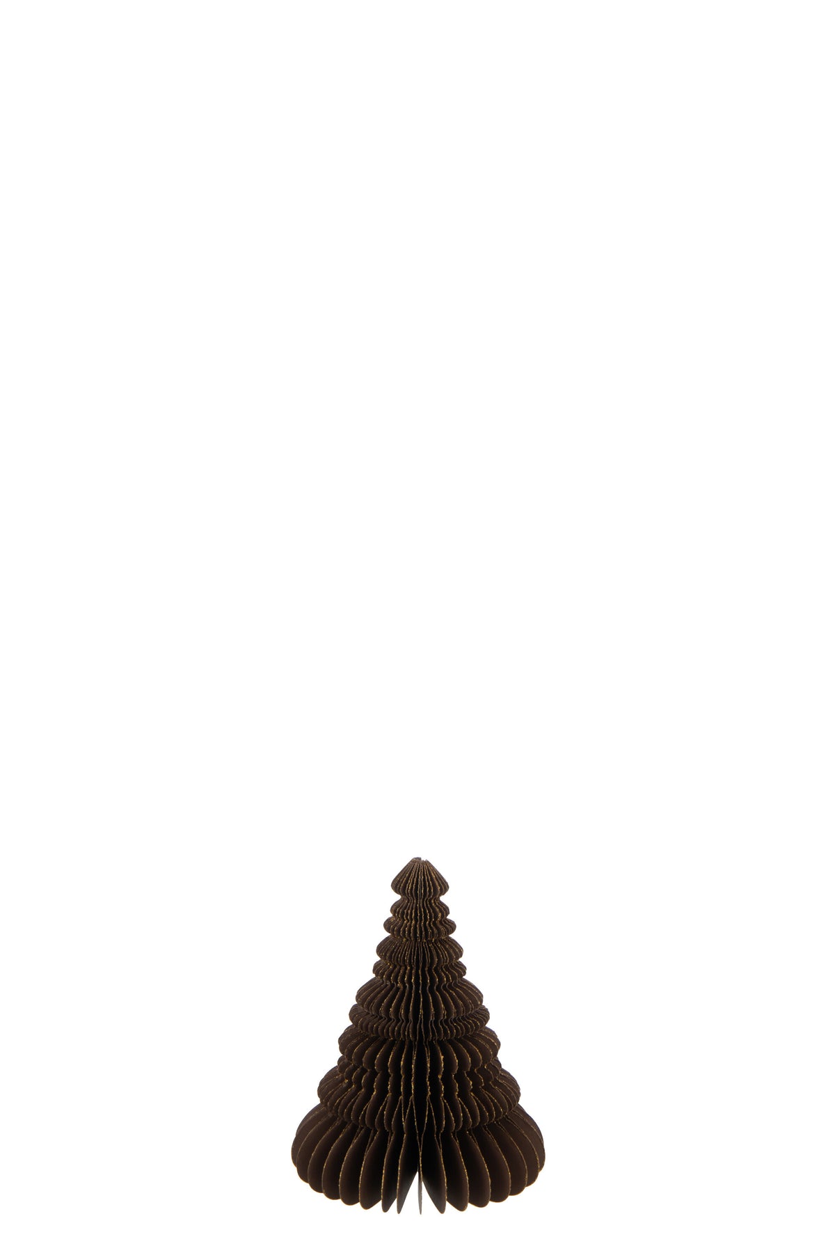 J-Line kersthanger Kerstboom - papier - bruin - small - 2 stuks