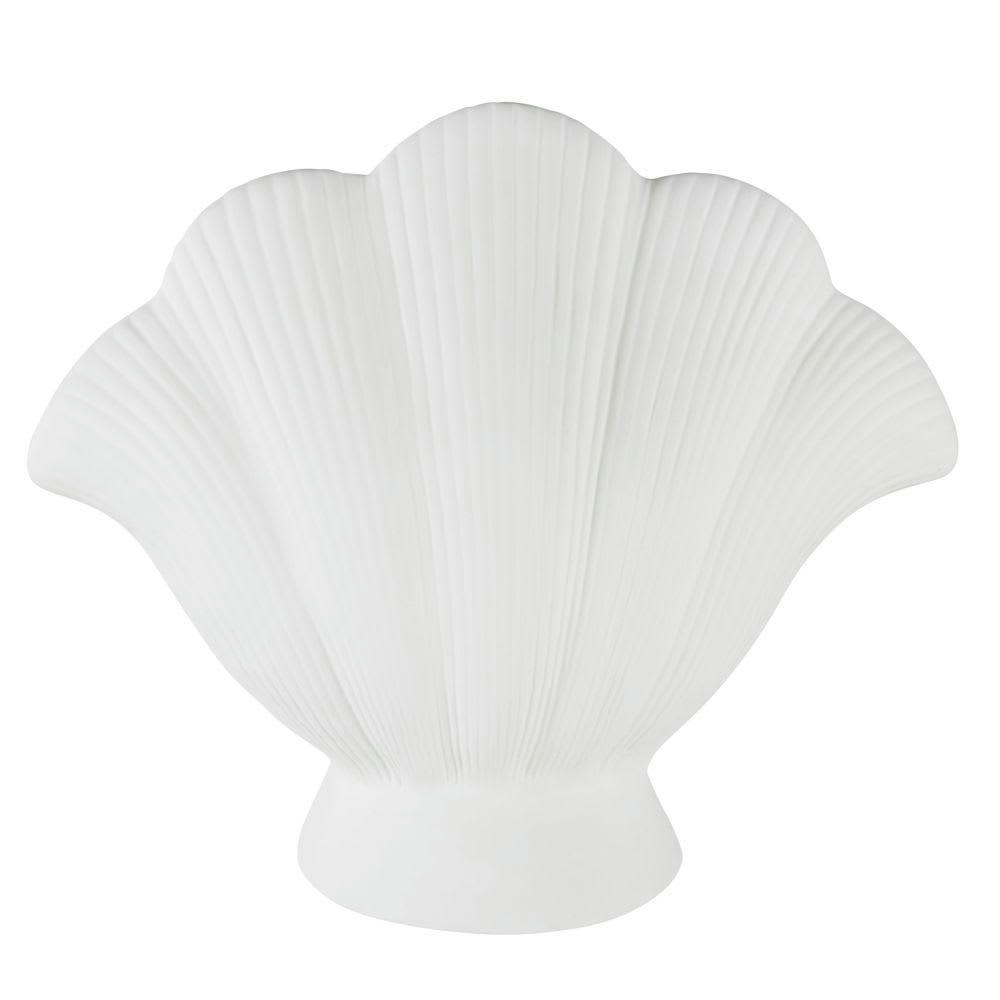 - Statuette coquillage en porcelaine blanche H33