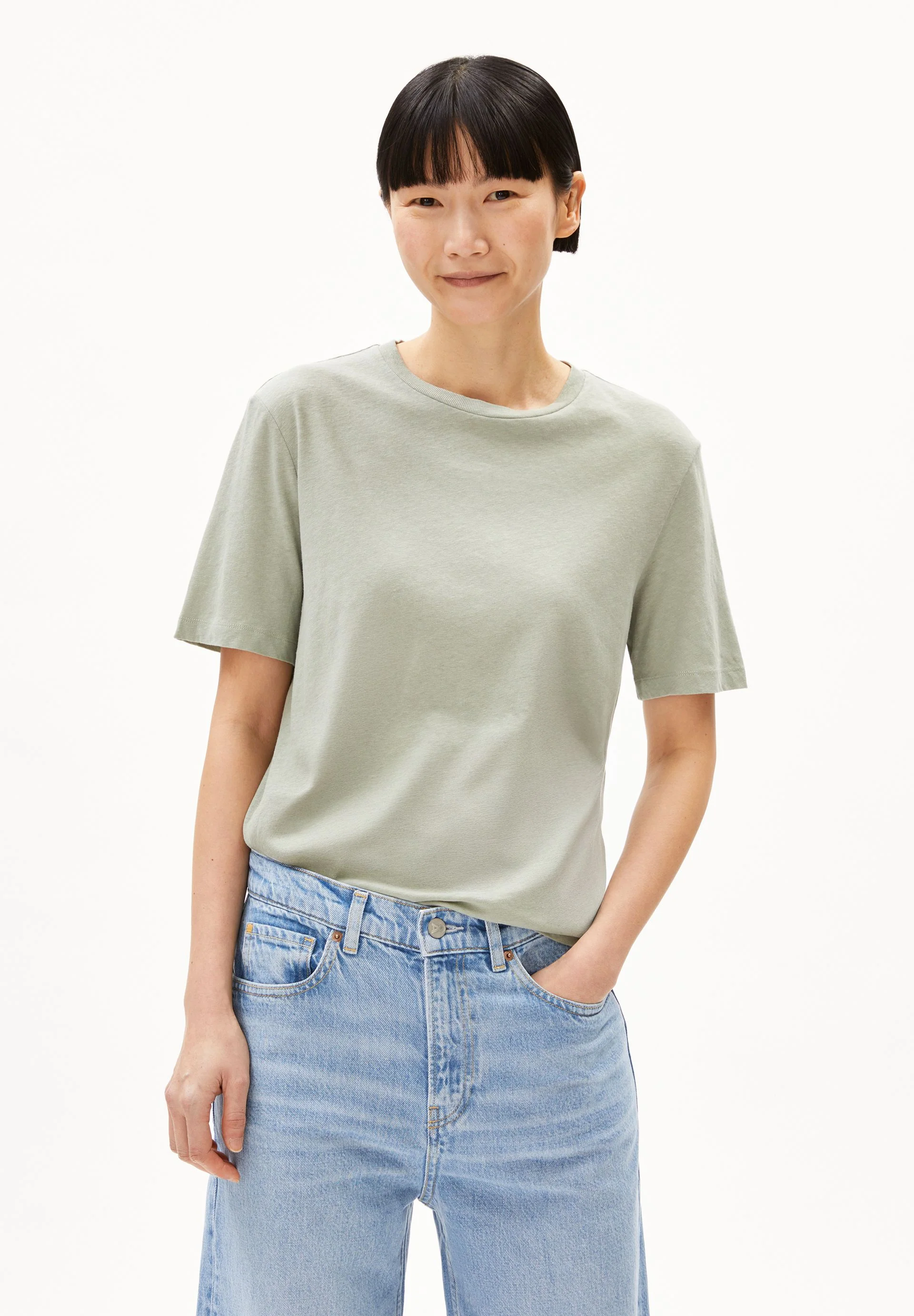 LUALAA LINEN BLEND T-SHIRT