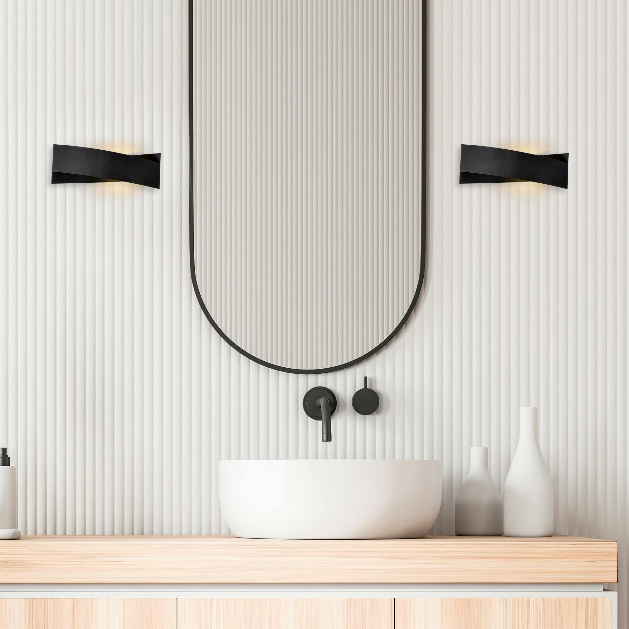 Applique murale design noire, nœud stylisé 35 cm SFAX