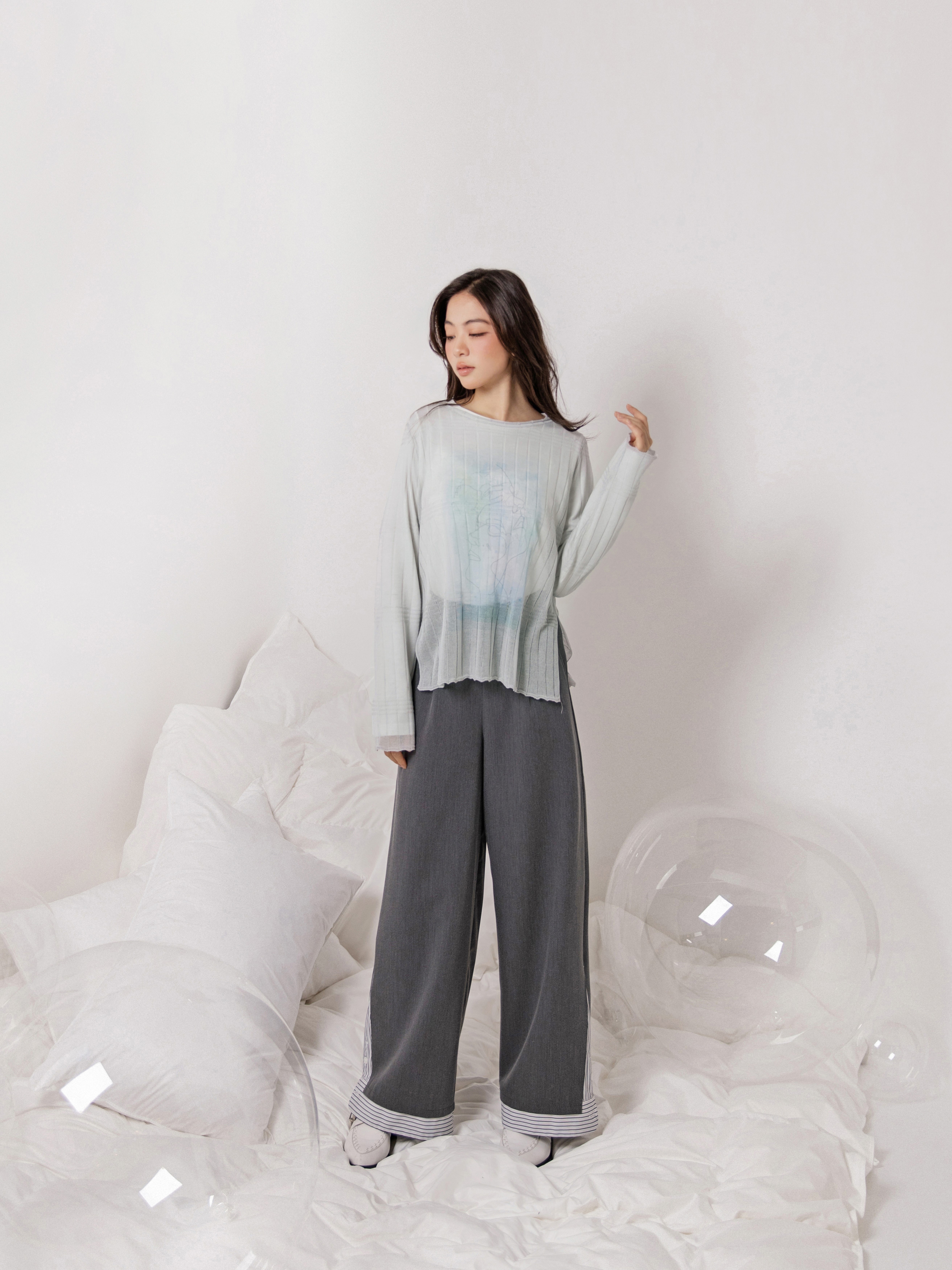 2 In 1 Printed Knit Top - 26SDT043X