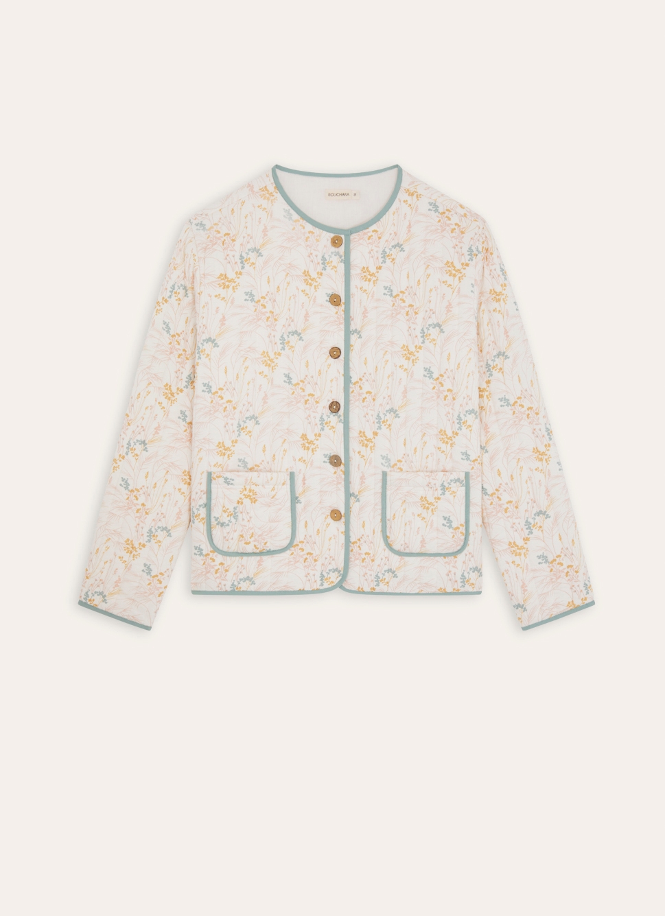 VESTE BOUTONNÉE EN TWILL IMPRIMÉ FLORAL MULTICOLORE