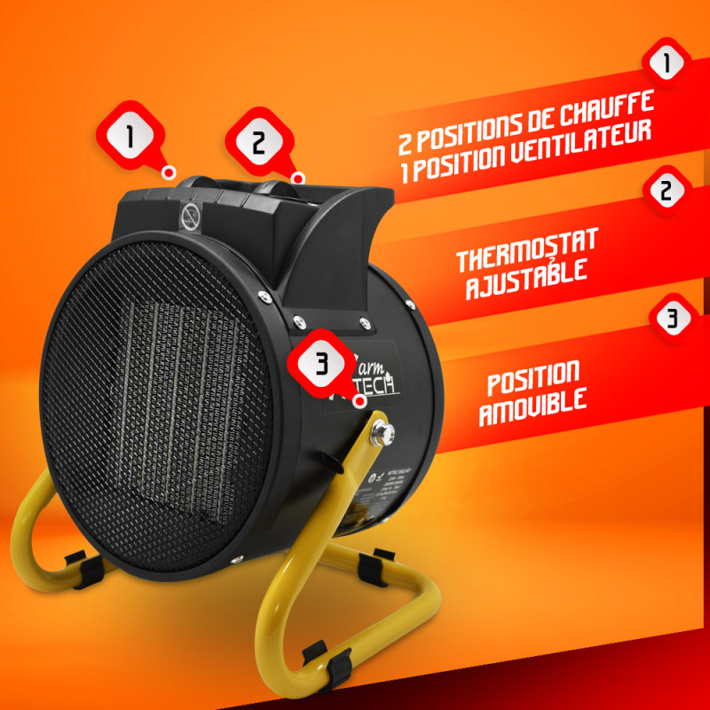Radiateur soufflant industriel 3000 W WARMTECH