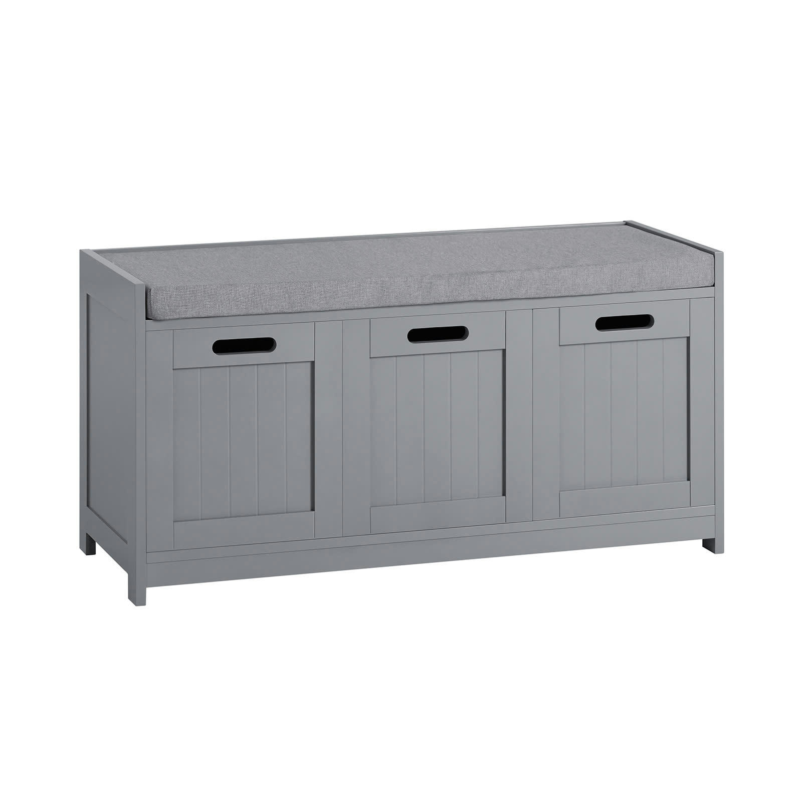- Banc de rangement avec 2 portes 1 cube effet bois gris