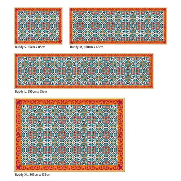 Vinyl Teppich »Eos«, BxL:65 cm x 85 cm, orange|grün|rot|weiß