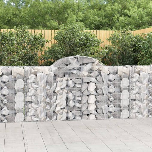 NNEVL Arched Gabion Baskets 5 pcs 200x30x100/120 cm Galvanised Iron