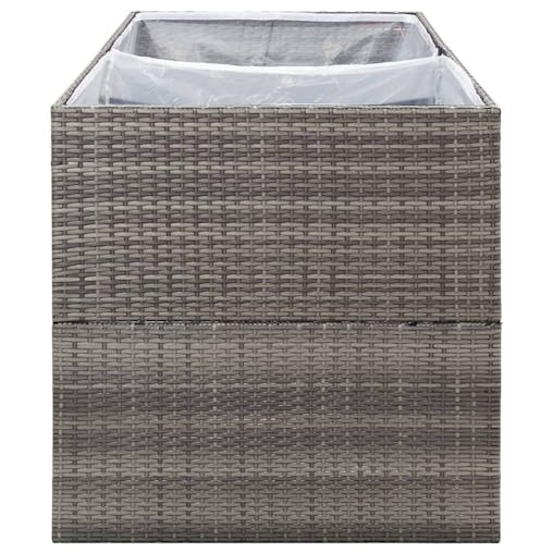NNEVL Garden Planter Grey 157x80x80 cm Poly Rattan