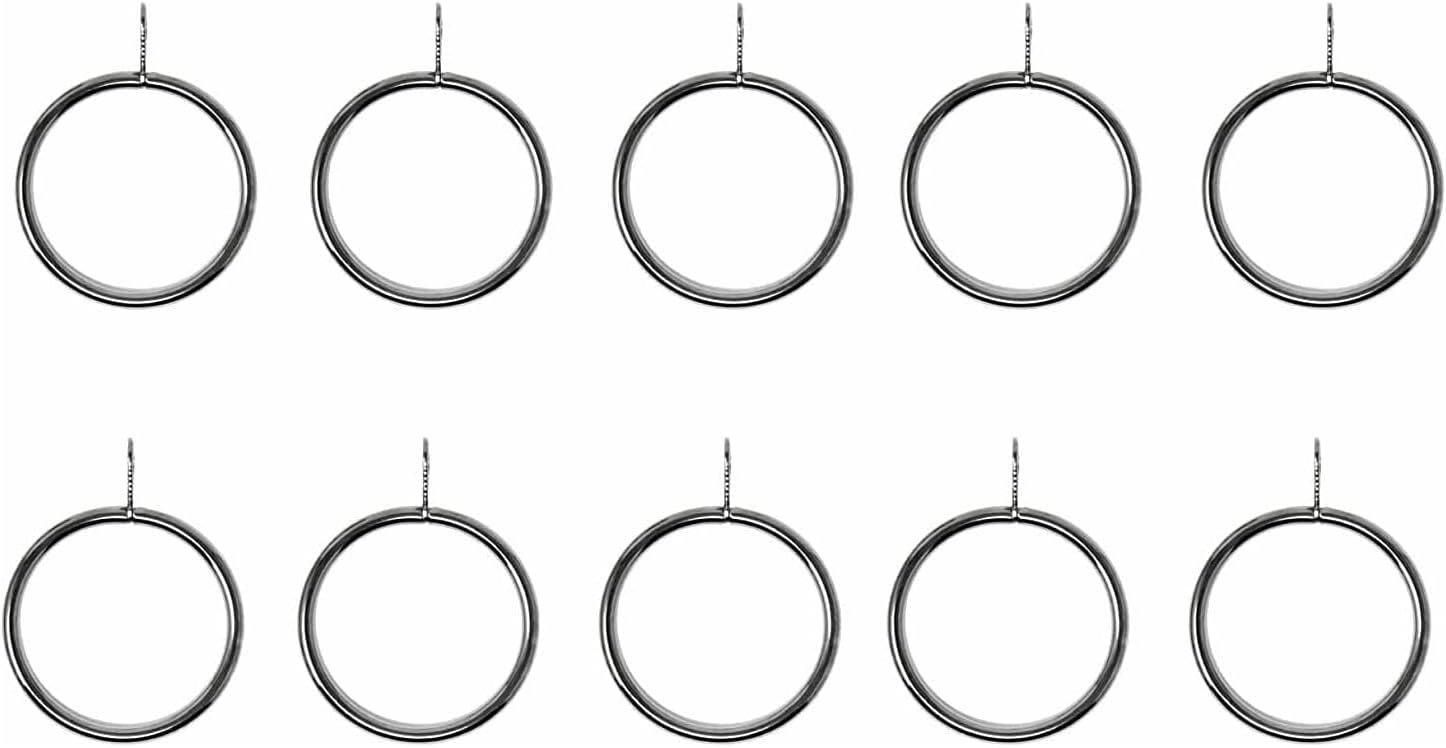 Home Treats 10 Pack Curtain Rings Black Nickel To Fit Curtain Poles 25mm to 35mm Pack of 10 Curtain Rings Black (10pk Curtain Rings, Black Nickel)