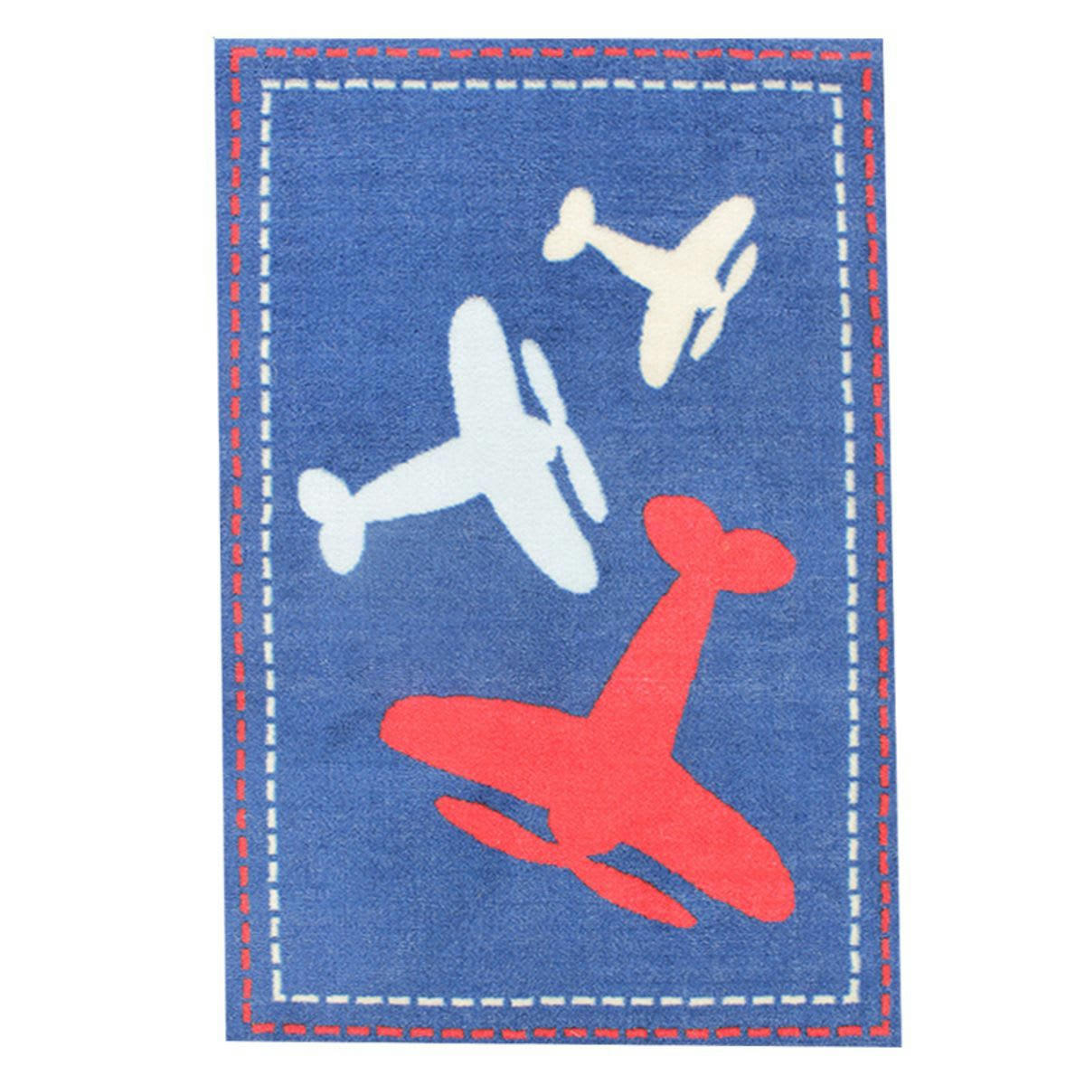 PRIMA - Tapis imprimé avions bleu 67x100
