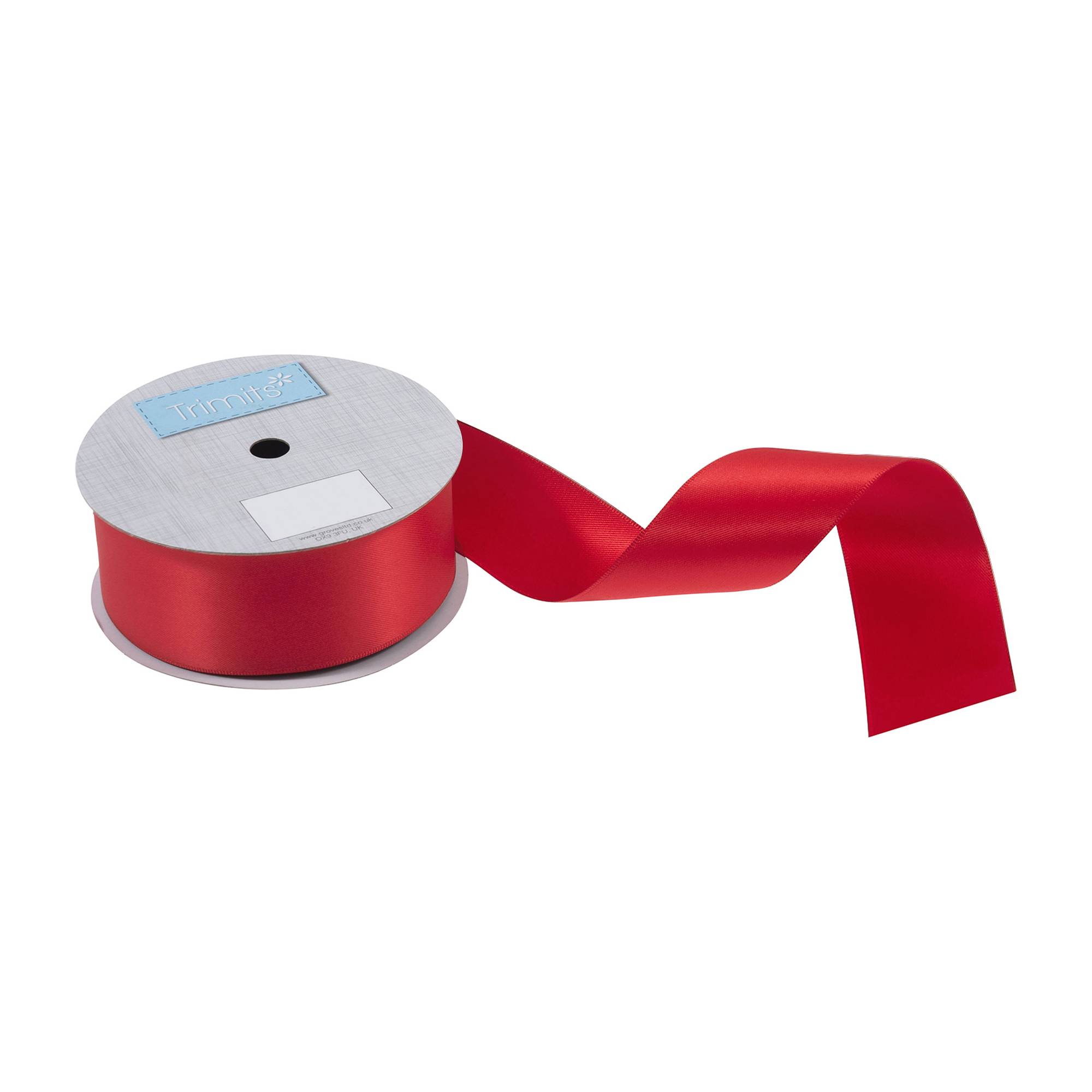 Trimits Red Double-Faced Satin Ribbon by the Metre 50mm