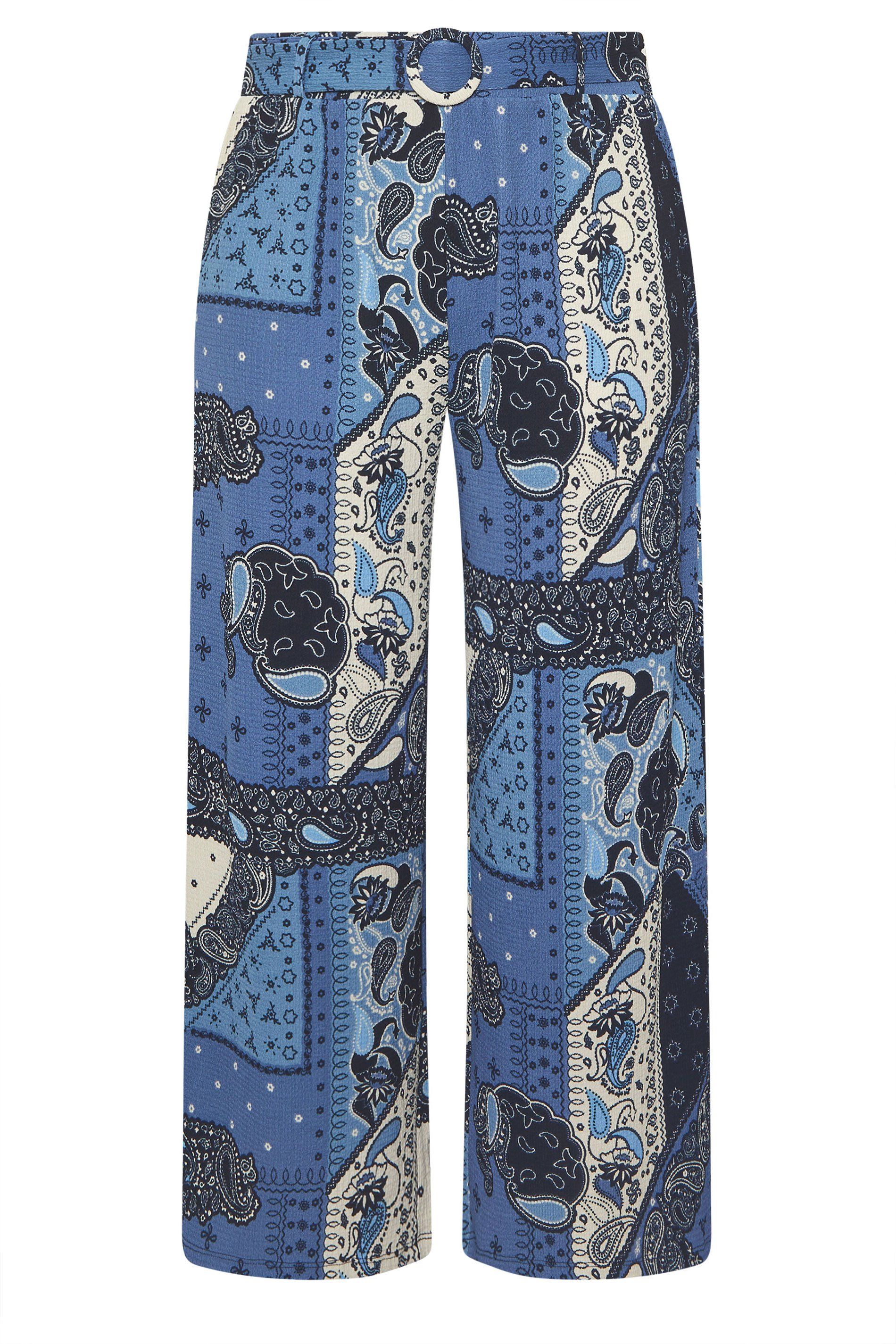 Yours Bandana Print Belted Wide Leg Trousers