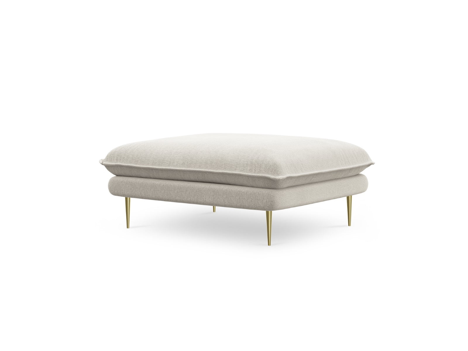 Cosmopolitan Design Poef Vienna structurele stof, lichtbeige - 73x93x43cm
