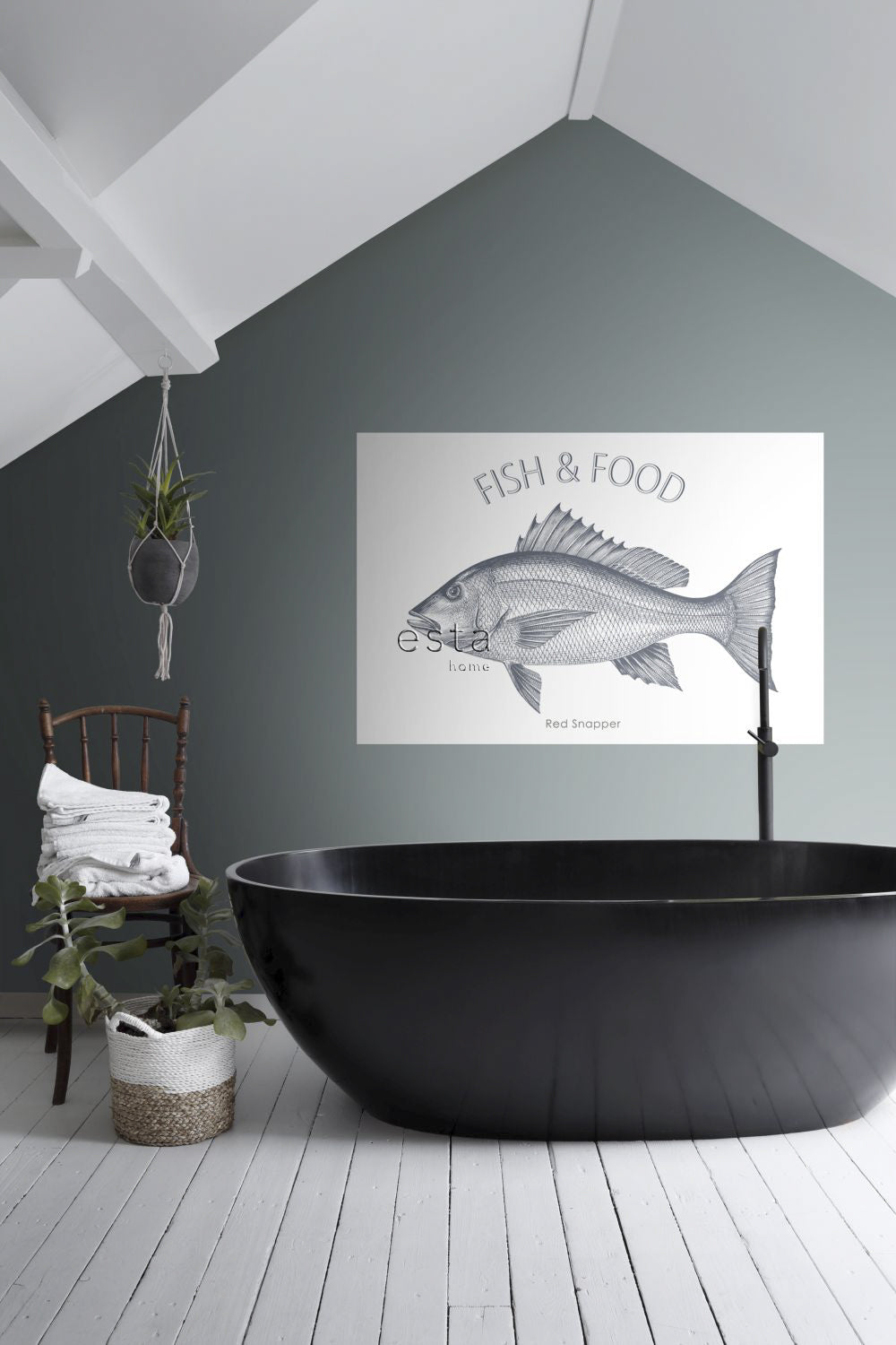 ESTAhome muursticker vis blauw - 145 x 97 cm - 159044