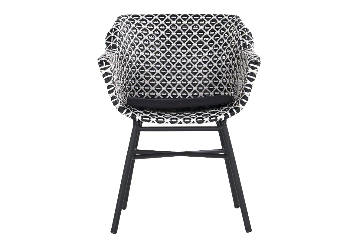 Hartman Tuinstoel Delphine - Zwart Wicker - Zithoogte 43cm