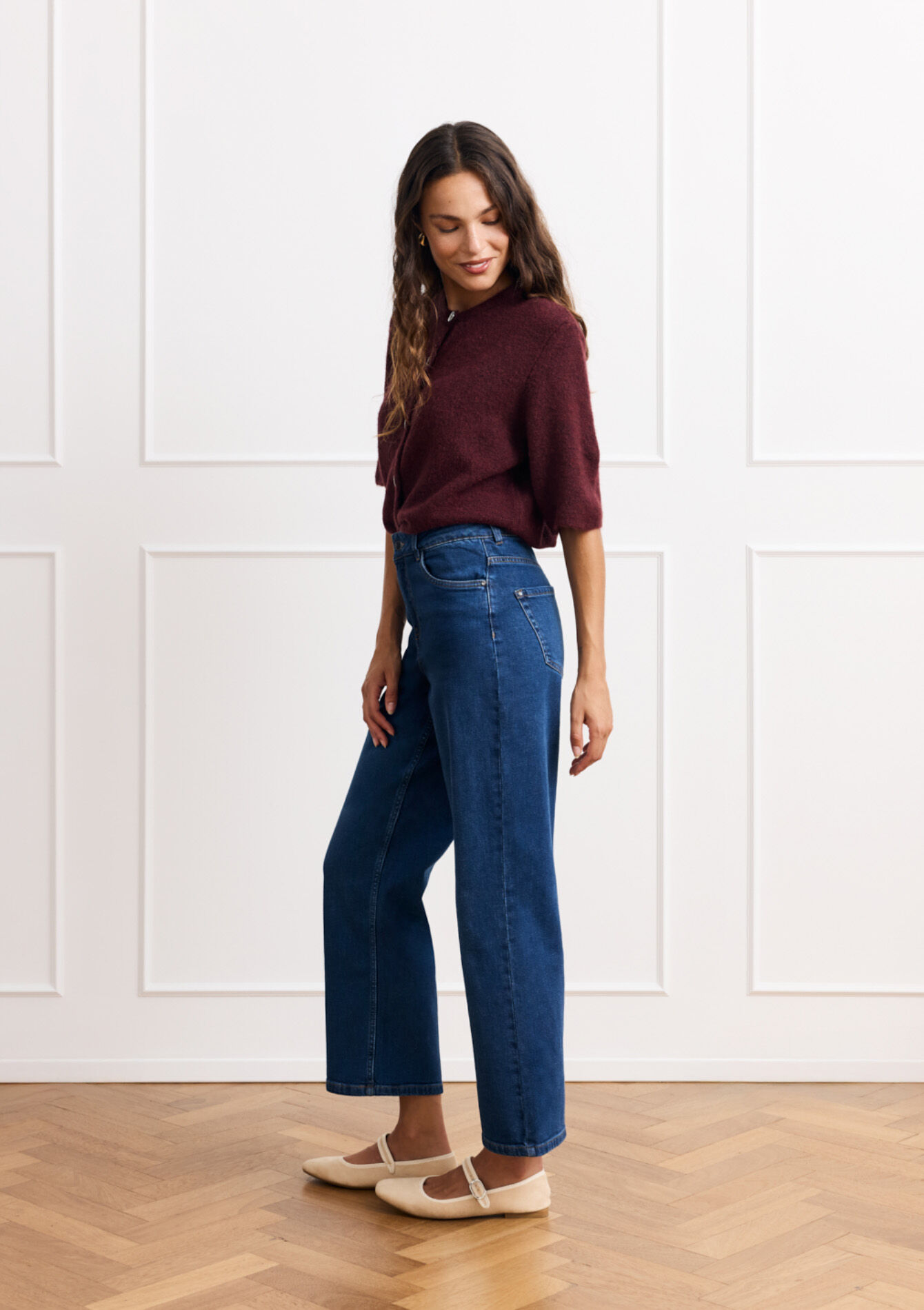 High waist wide leg jeans