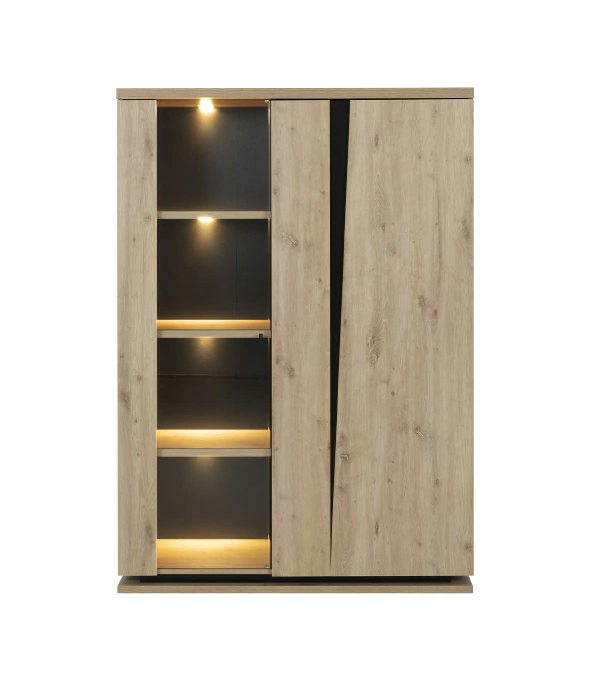 CRACK - Vaisselier 2 portes en Bois Marron clair