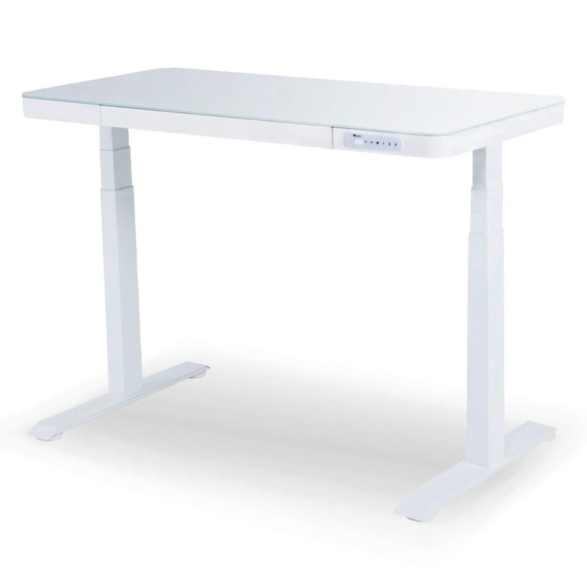 DYNAMIC CONNECT - Bureau assis debout verre trempé blanc 120x60