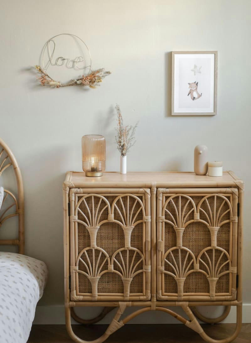 PALM - commode rotin et cannage