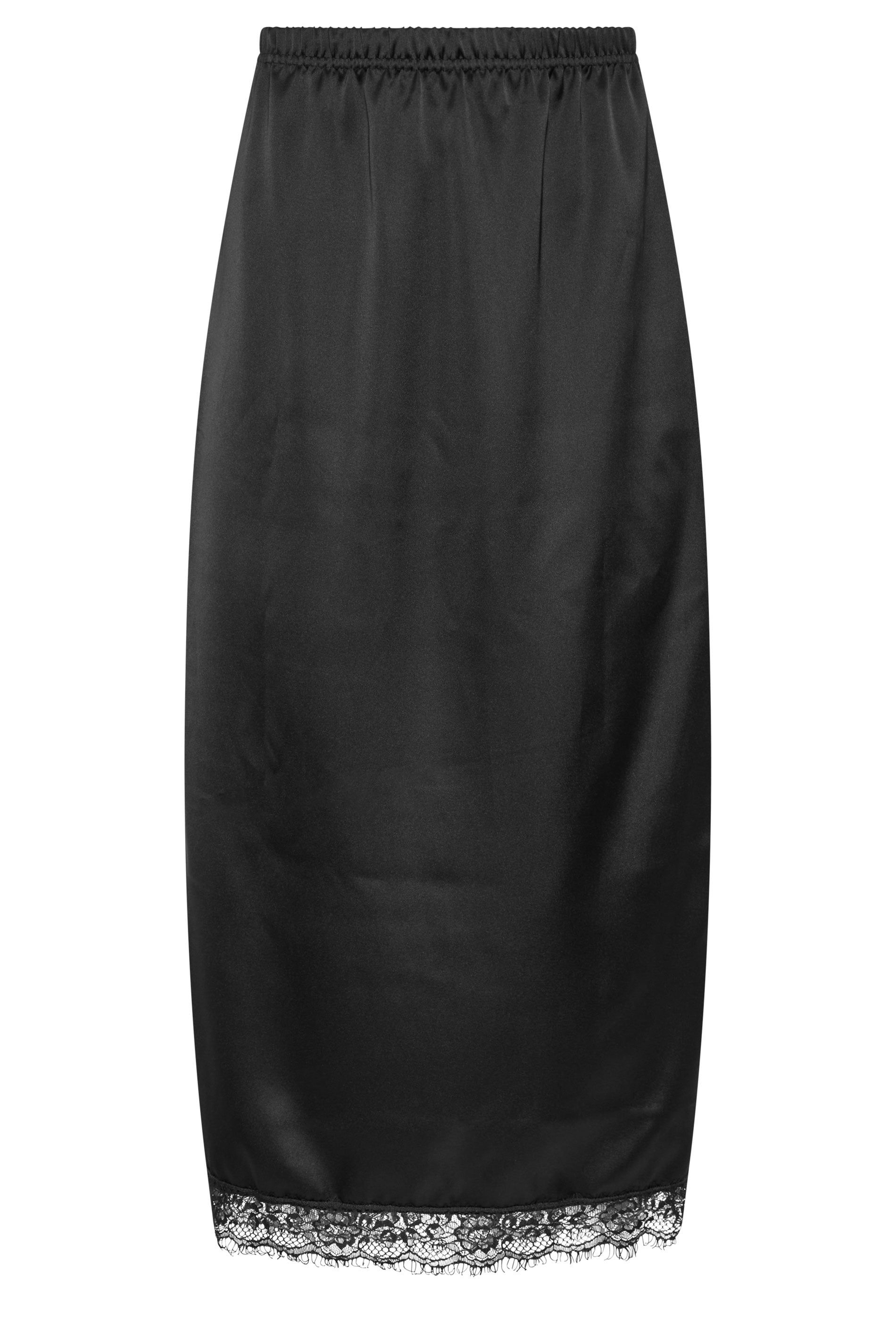PixieGirl Petite Lace Hem Satin Maxi Skirt