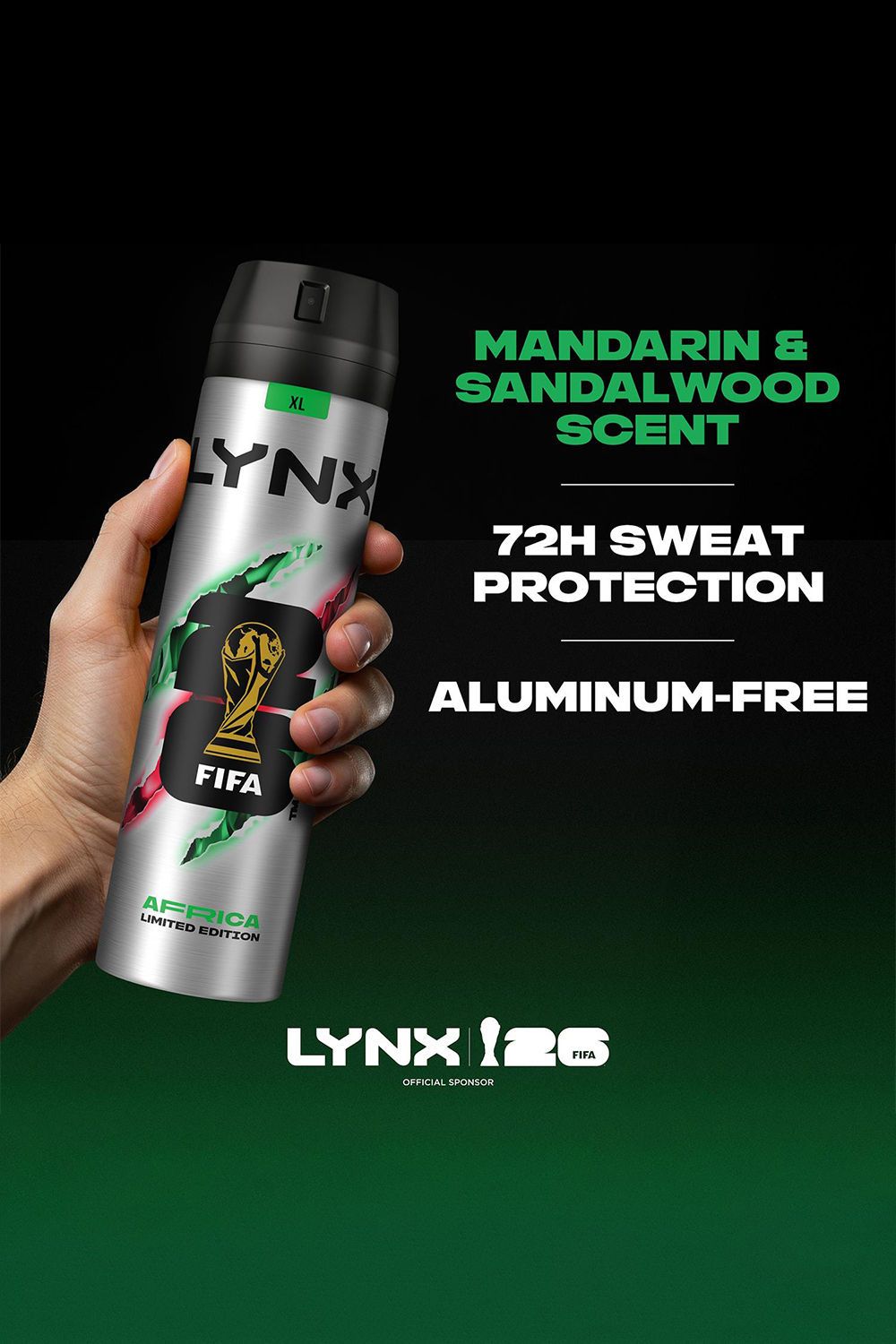 Lynx Limited Edition FIFA Africa Anti-Perspirant Aerosol Spray 250ml, 6 PK