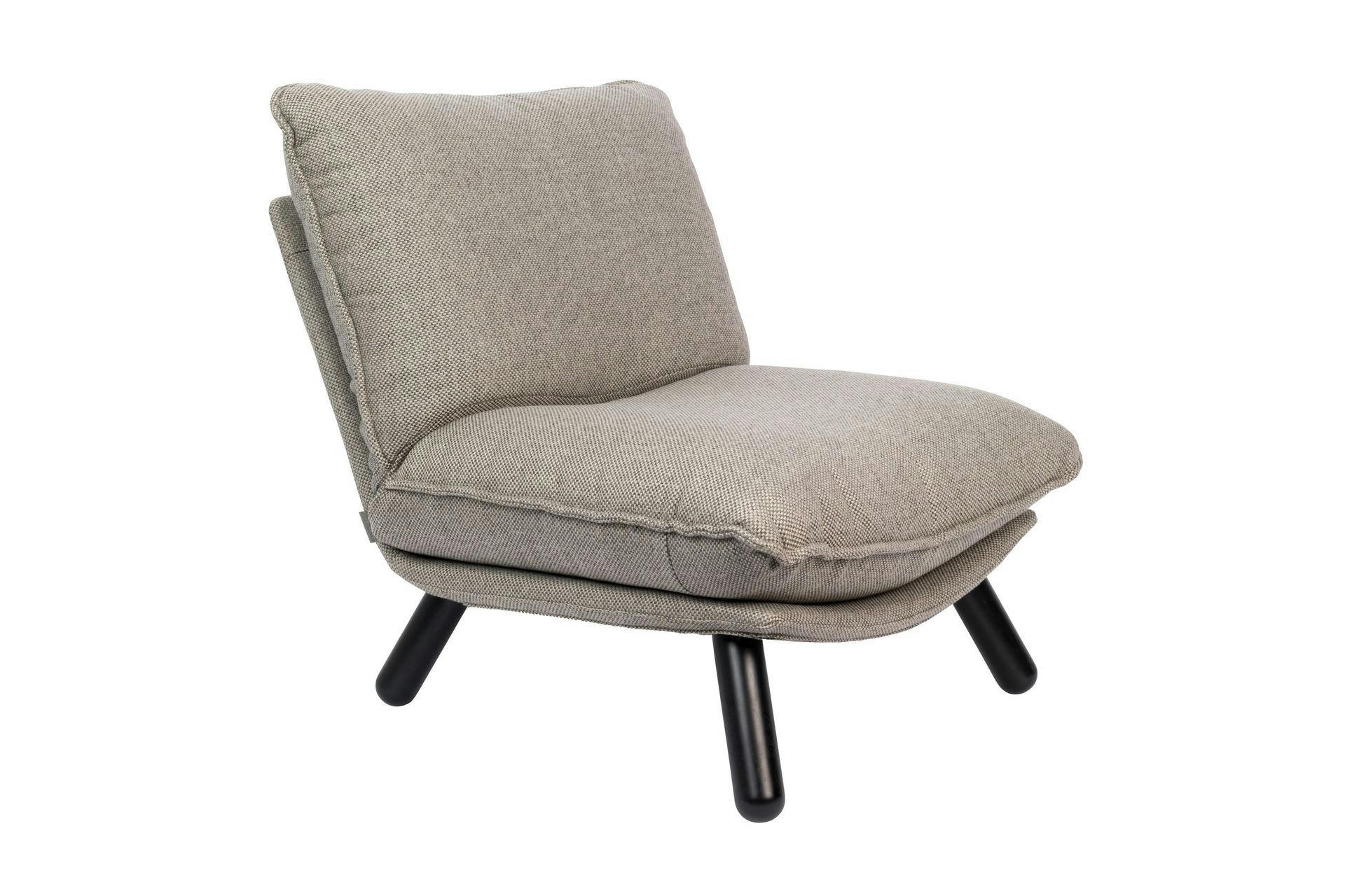 BAR VINTAGE - Fauteuil lounge en tissu gris