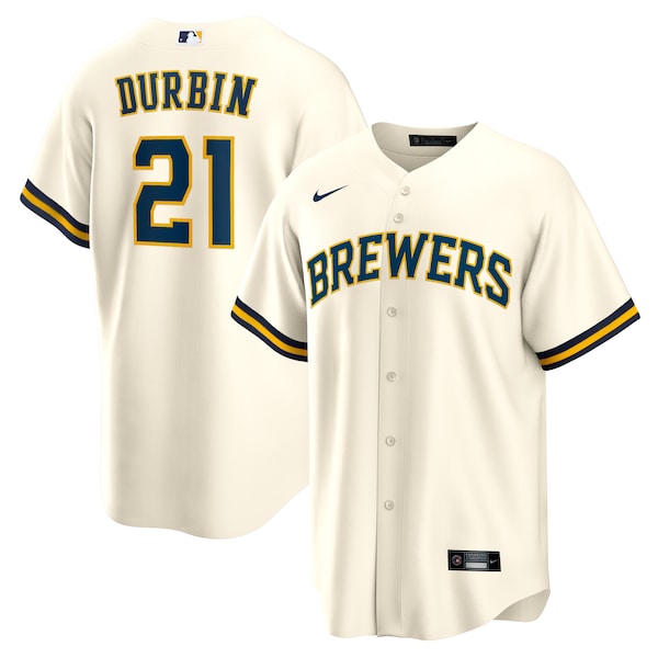 Caleb Durbin Milwaukee Brewers Nike Home Replica Jersey - Cream