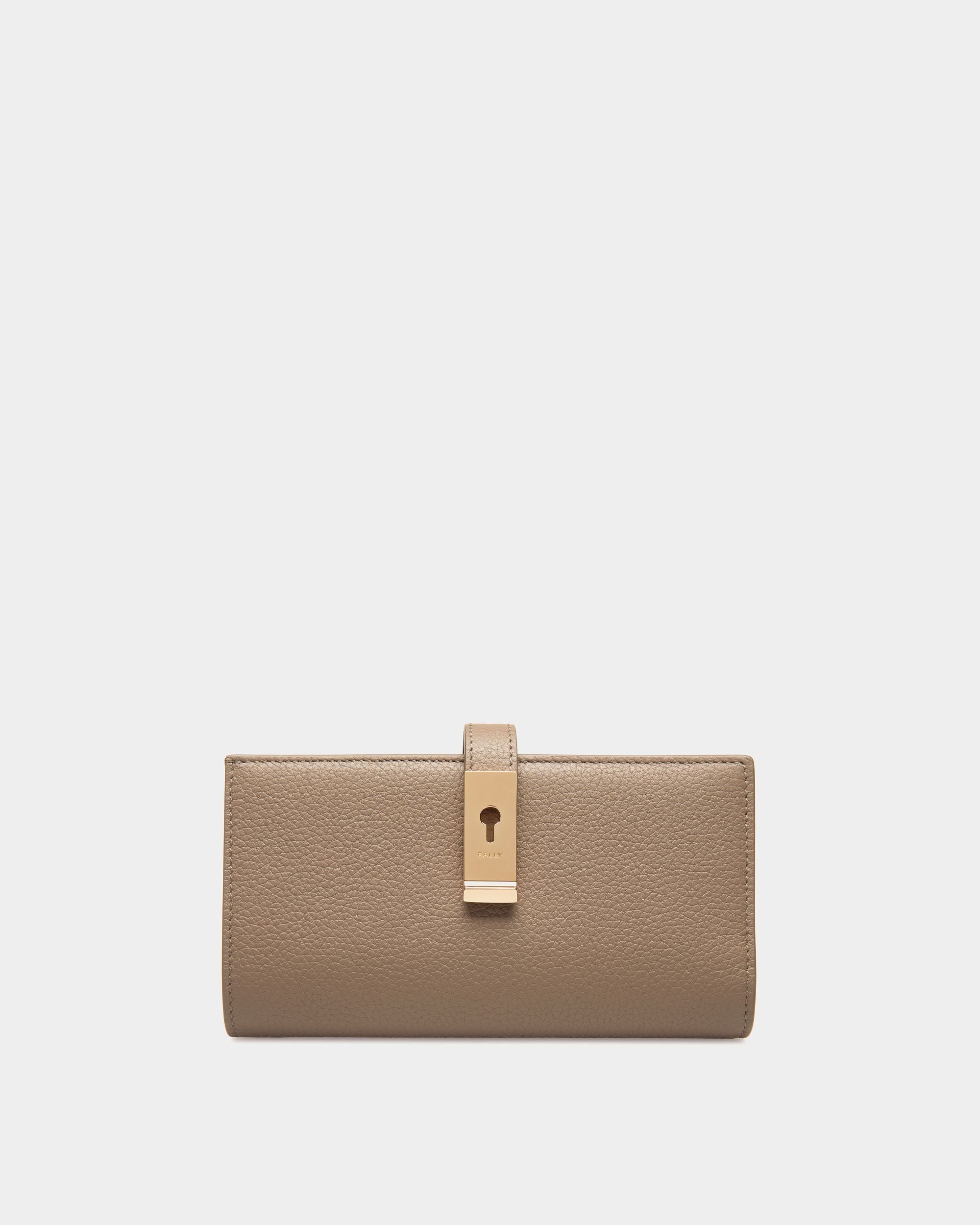 Lange Lock Me Geldbörse Aus Genarbtem Leder In Taupe