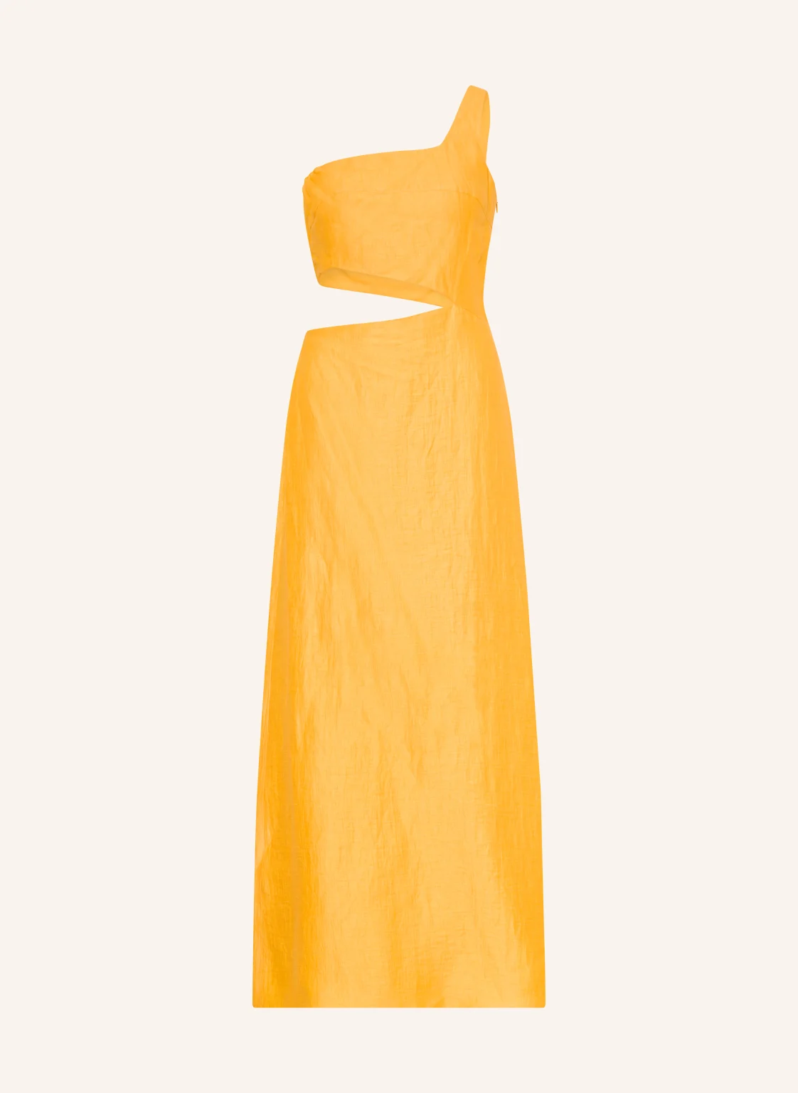 maje One-Shoulder-Kleid mit Leinen und Cut-out