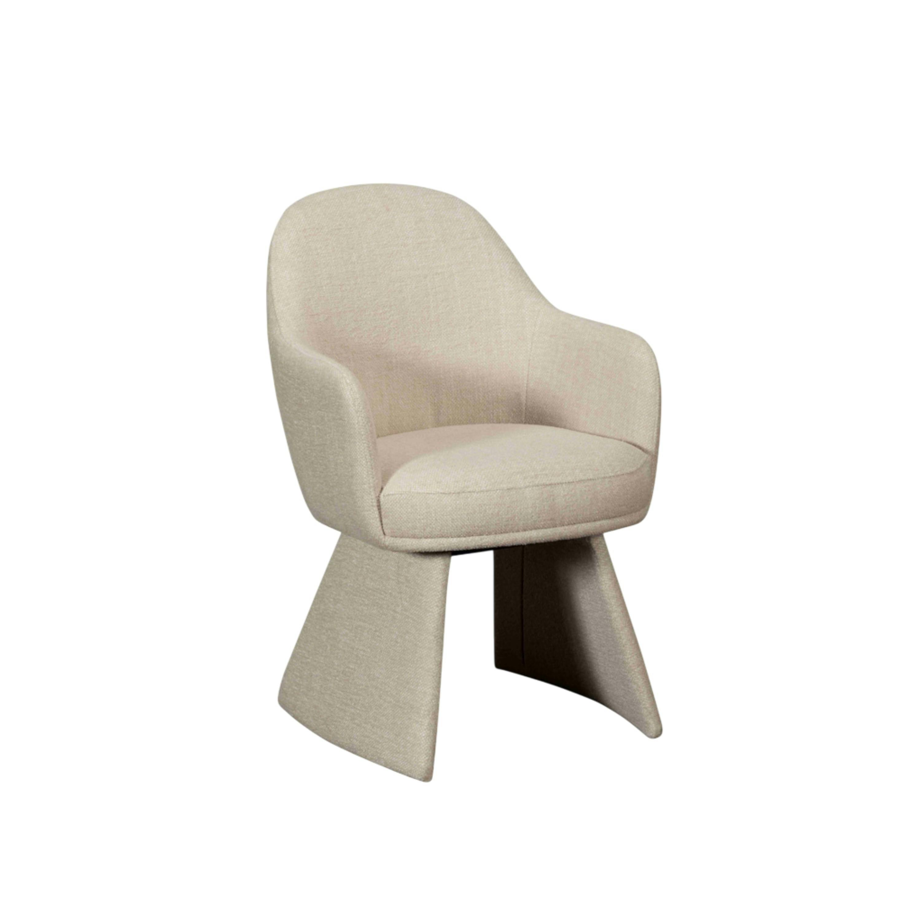 Fauteuil de table beige à assise rembourrée (lot de 2) TREVI