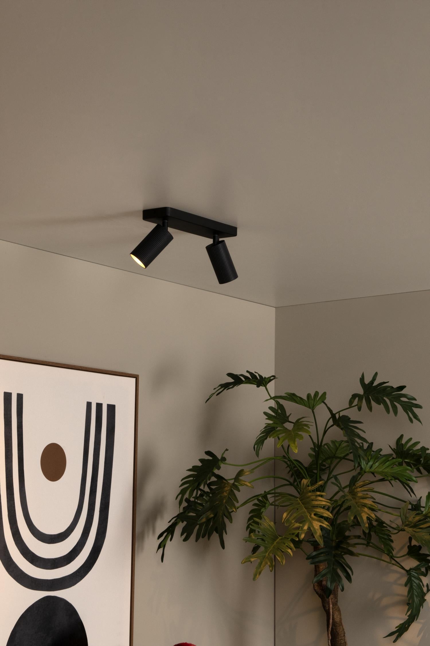 Lucide plafondspot CLUBS - 2xGU10 - Zwart
